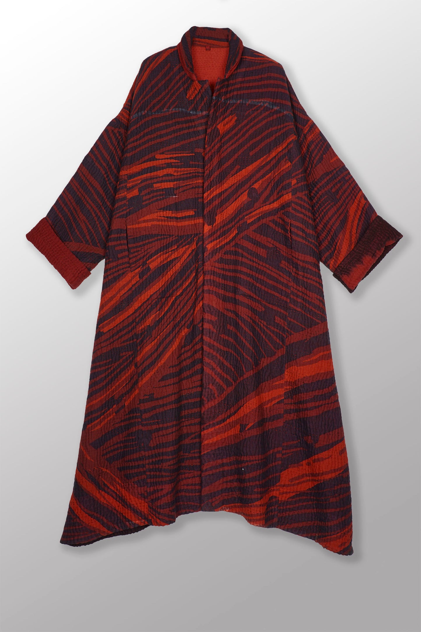 MAGMA AND OMBRE KANTHA NEW OVERSIZED COAT - mw5342-red -