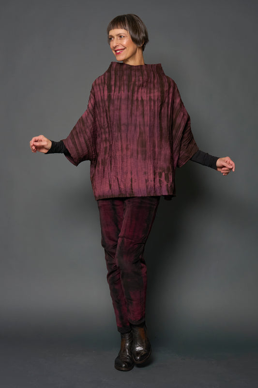 MONE COTTON RIPPLE TUCK PONCHO VEST - mn1249-pik -