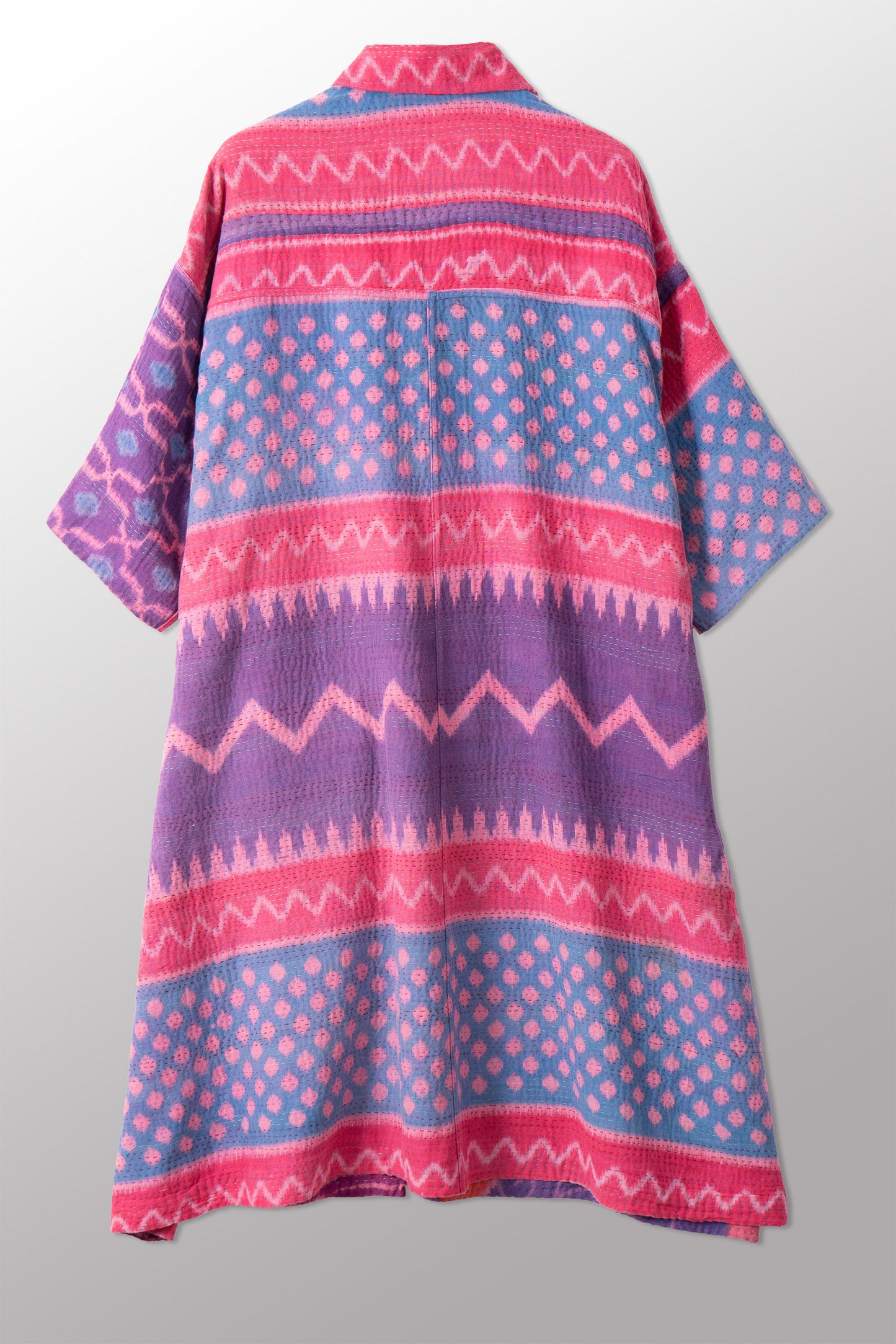 VINTAGE COTTON KANTHA 3/4 SLV. SHIRT DRESS - cv2459-0026s -