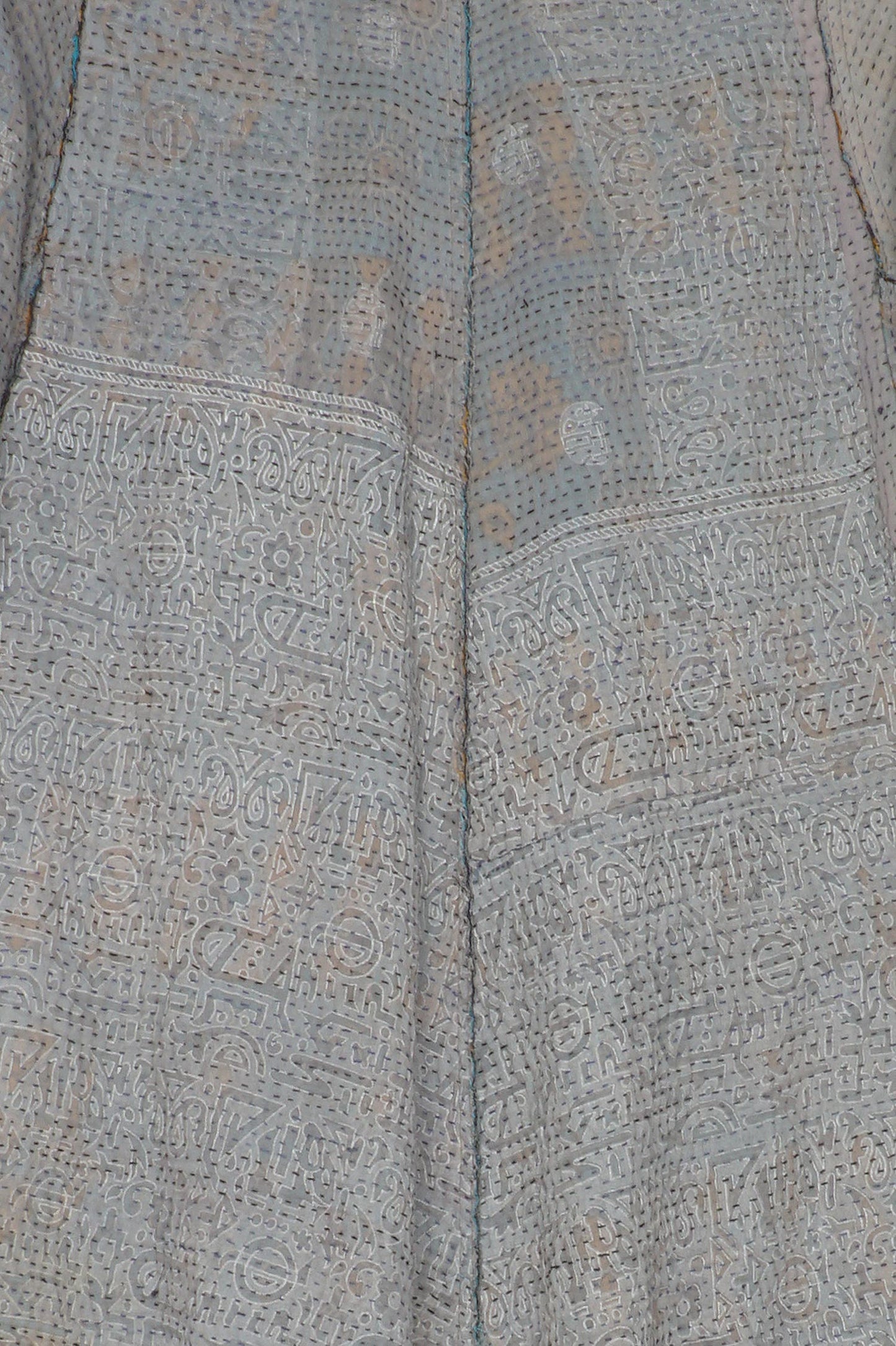 FRAYED PATCH KANTHA DRAPE COLLAR JKT - fi4037-gry -