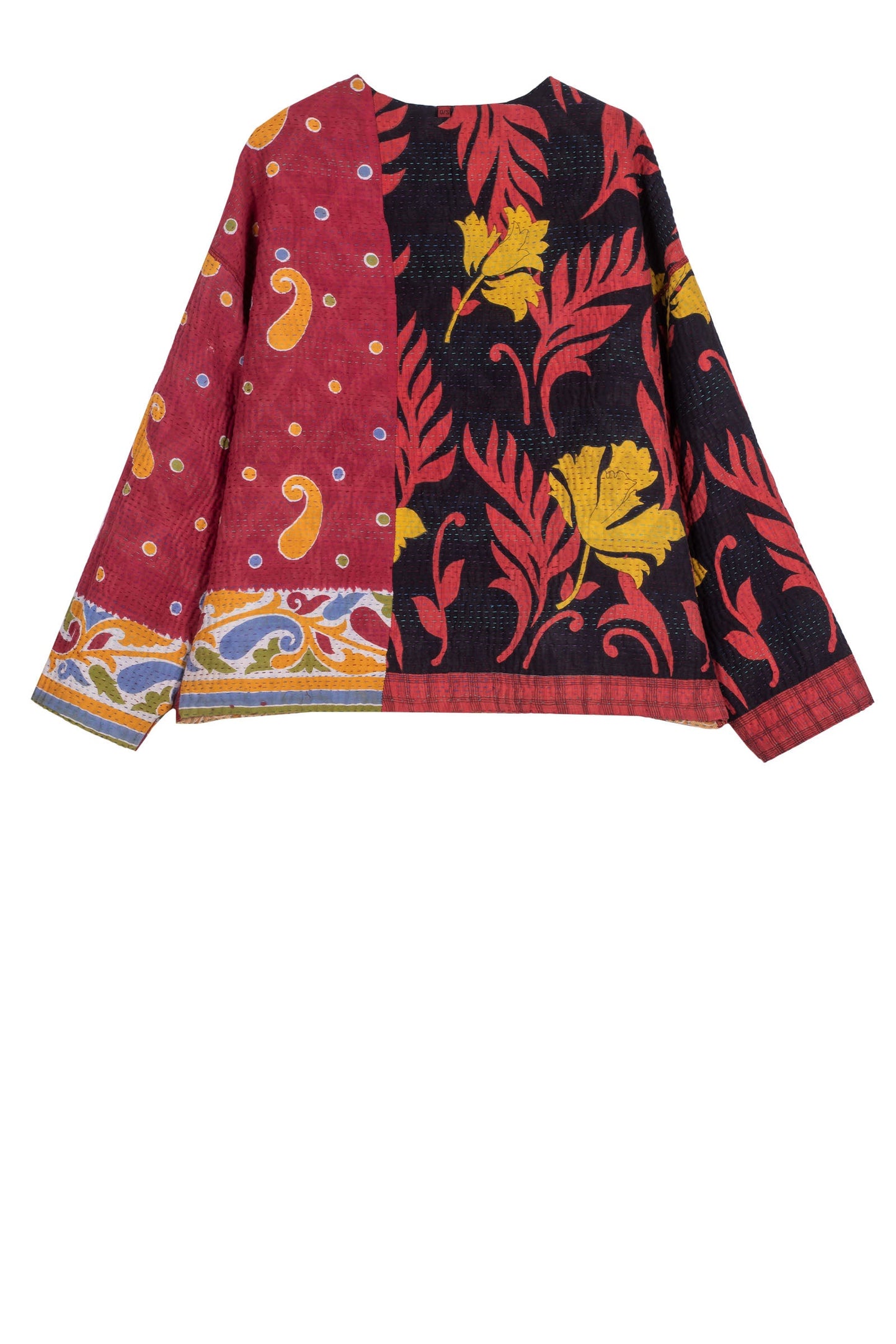 VINTAGE COTTON KANTHA CREW NECK SHORT JKT - cv4053-0050a -