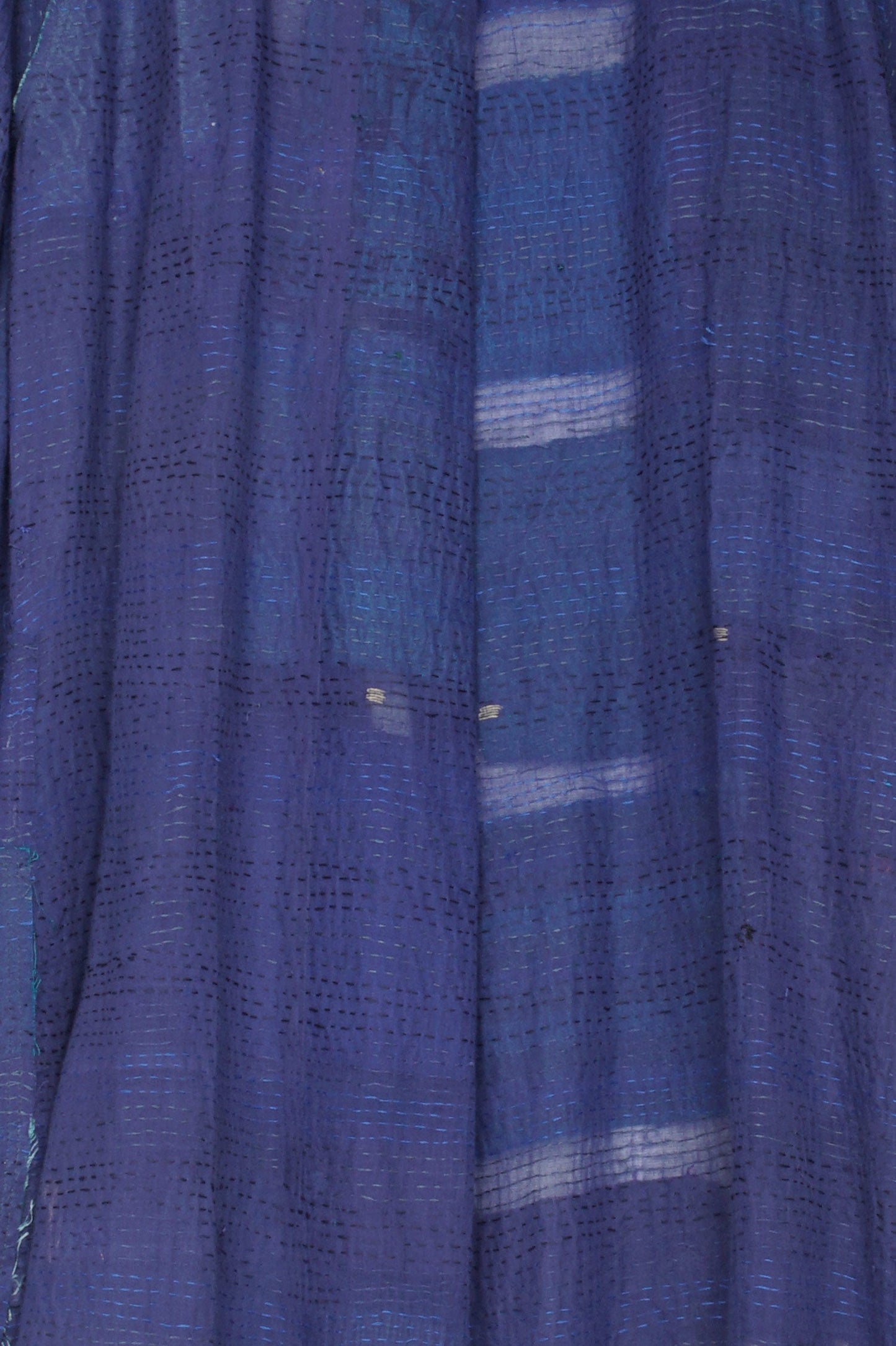 TONAL TILE PATCH KANTHA HOODED VEST - tt2220-blu -