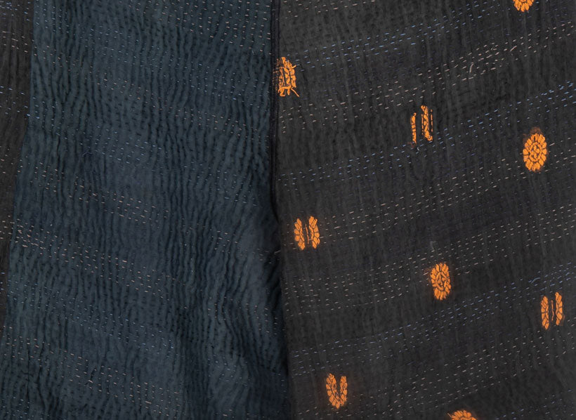 FRAYED PATCH KANTHA LANTERN PANTS - fi4634-blk -