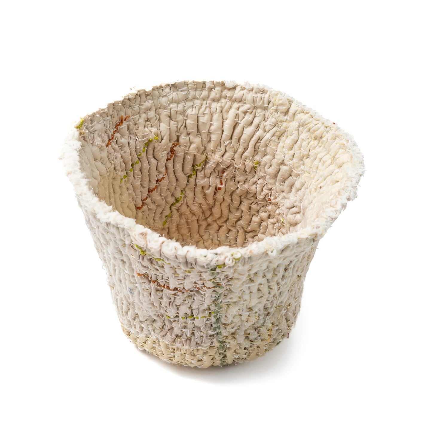Handcrafted Kantha (metallic kantha) Deep Bowl -Ivory