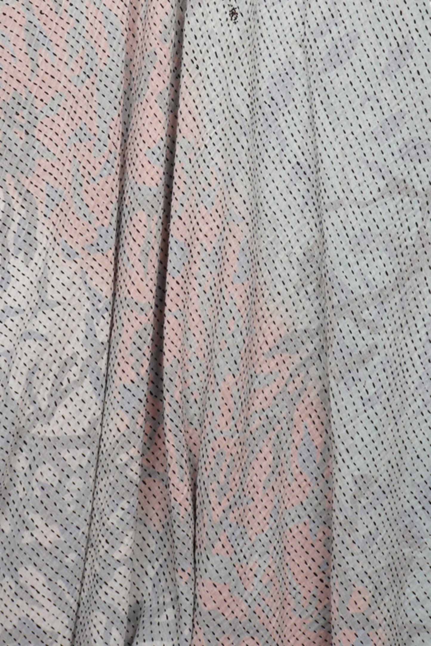 SUMMER BREEZE PRINT KANTHA 3/4 SLV. CROP TOP - sz2528-blu -