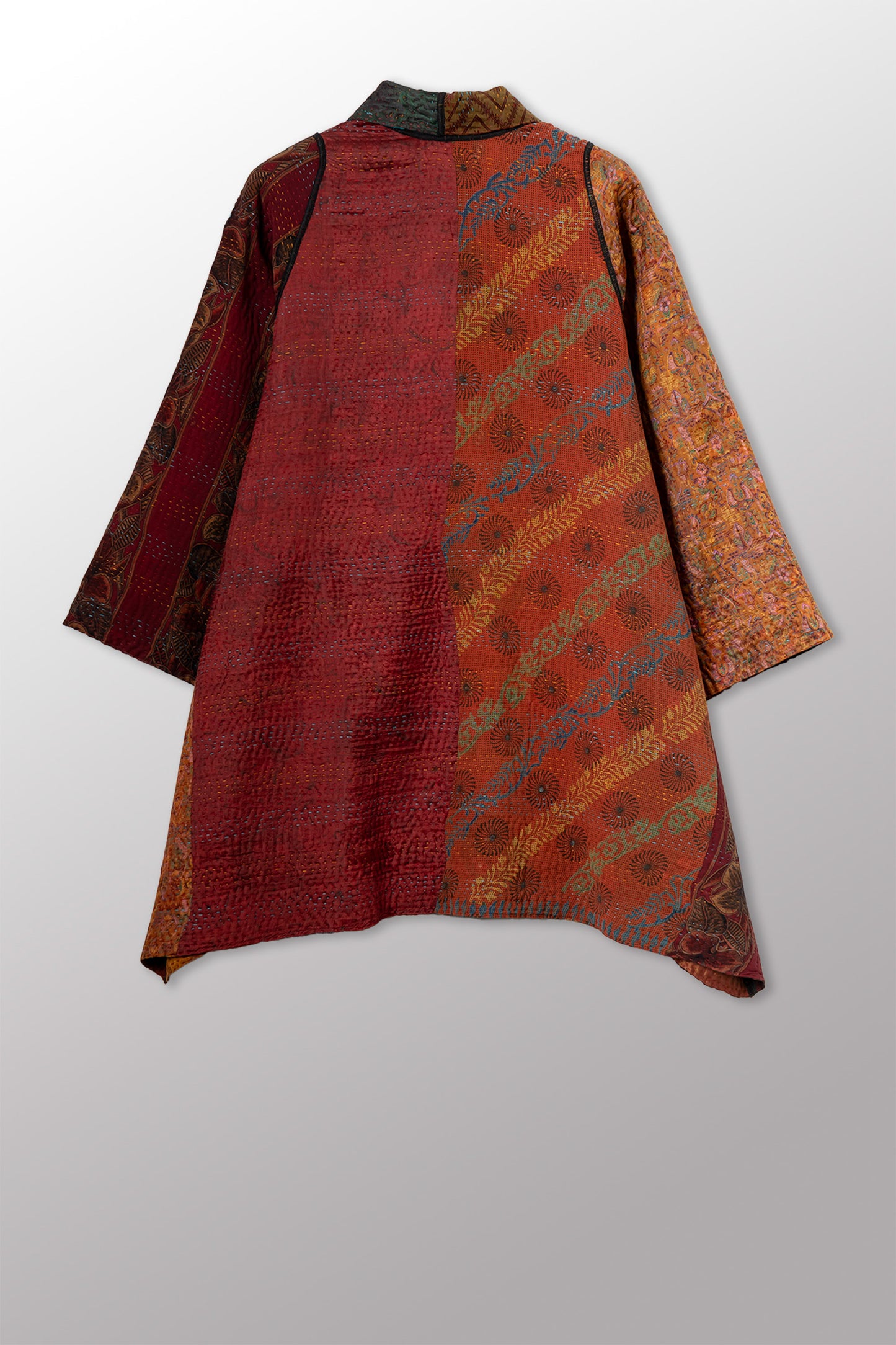 JACQUARD SILK KANTHA A-LINE JKT - js4003-cbrn002a -