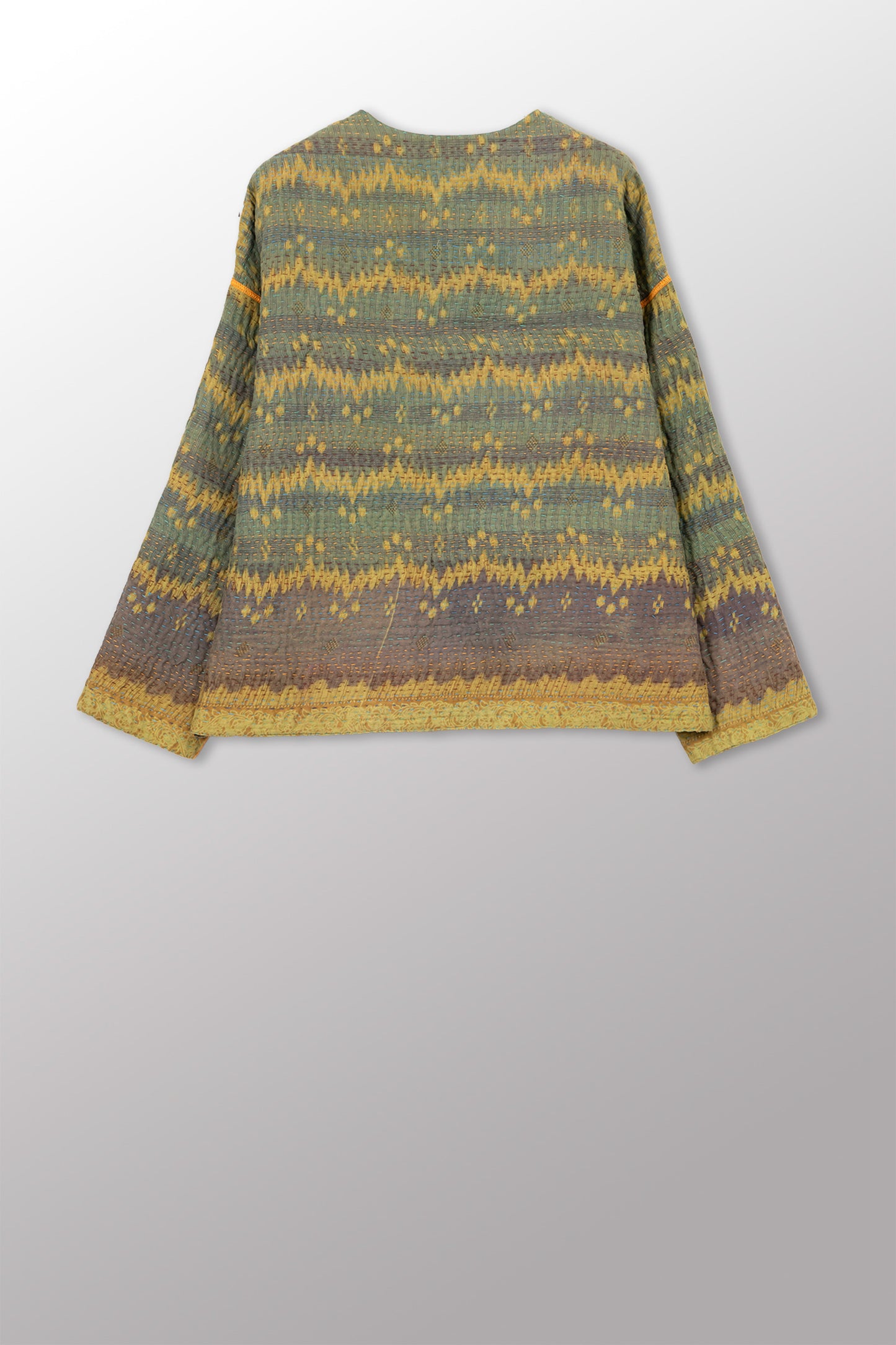 COTTON OVERDYE KANTHA CREW NECK SHORT JKT - ov4053-cgrn001a -