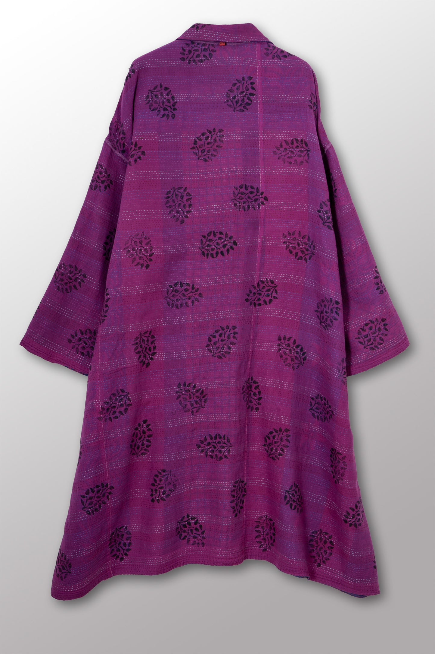 VINTAGE COTTON & NEW VOILE KANTHA NEW OVERSIZED COAT - cn2342-0004a -