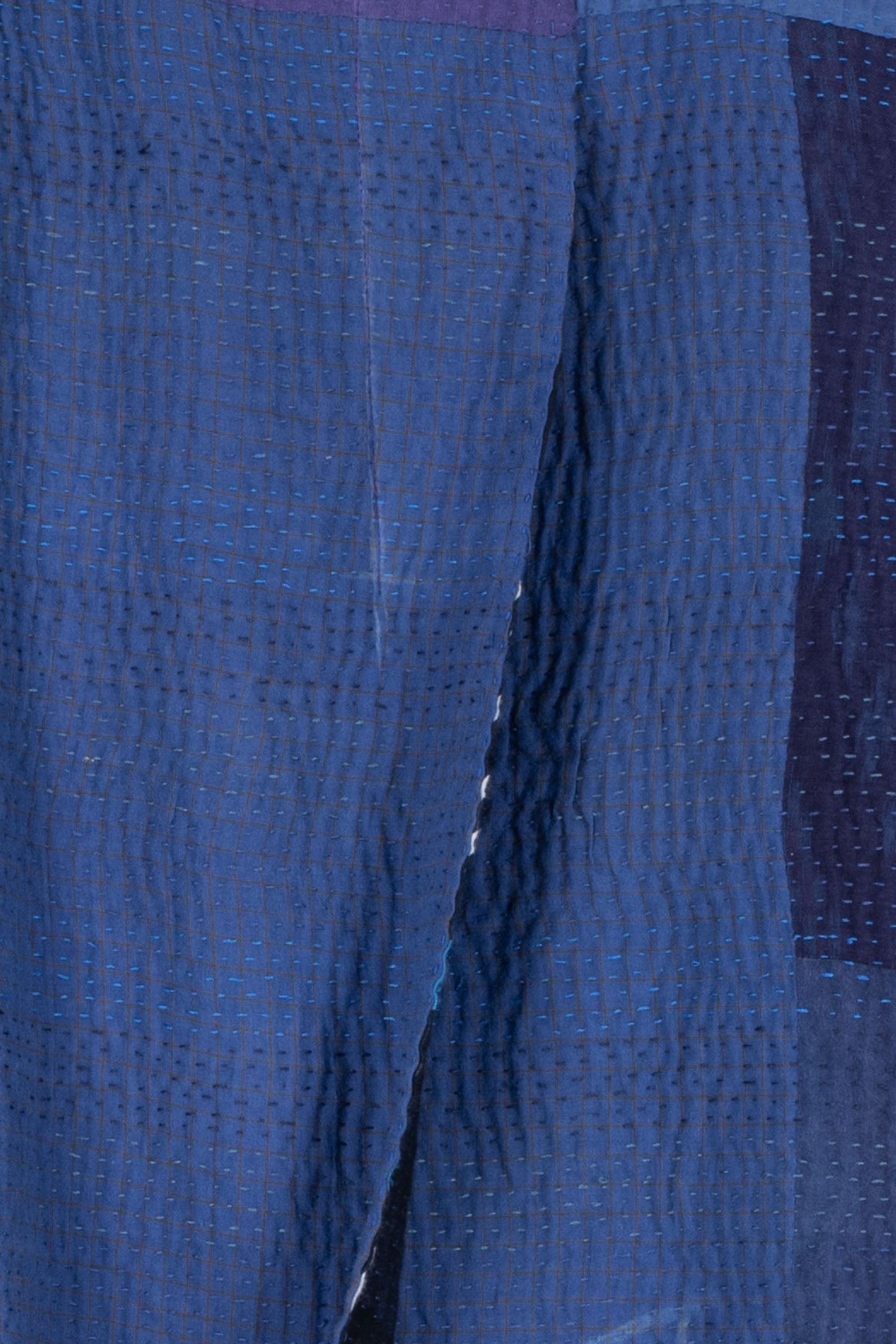 OMBRE PATCHED KANTHA A-LINE DUSTER - op4311-blu -