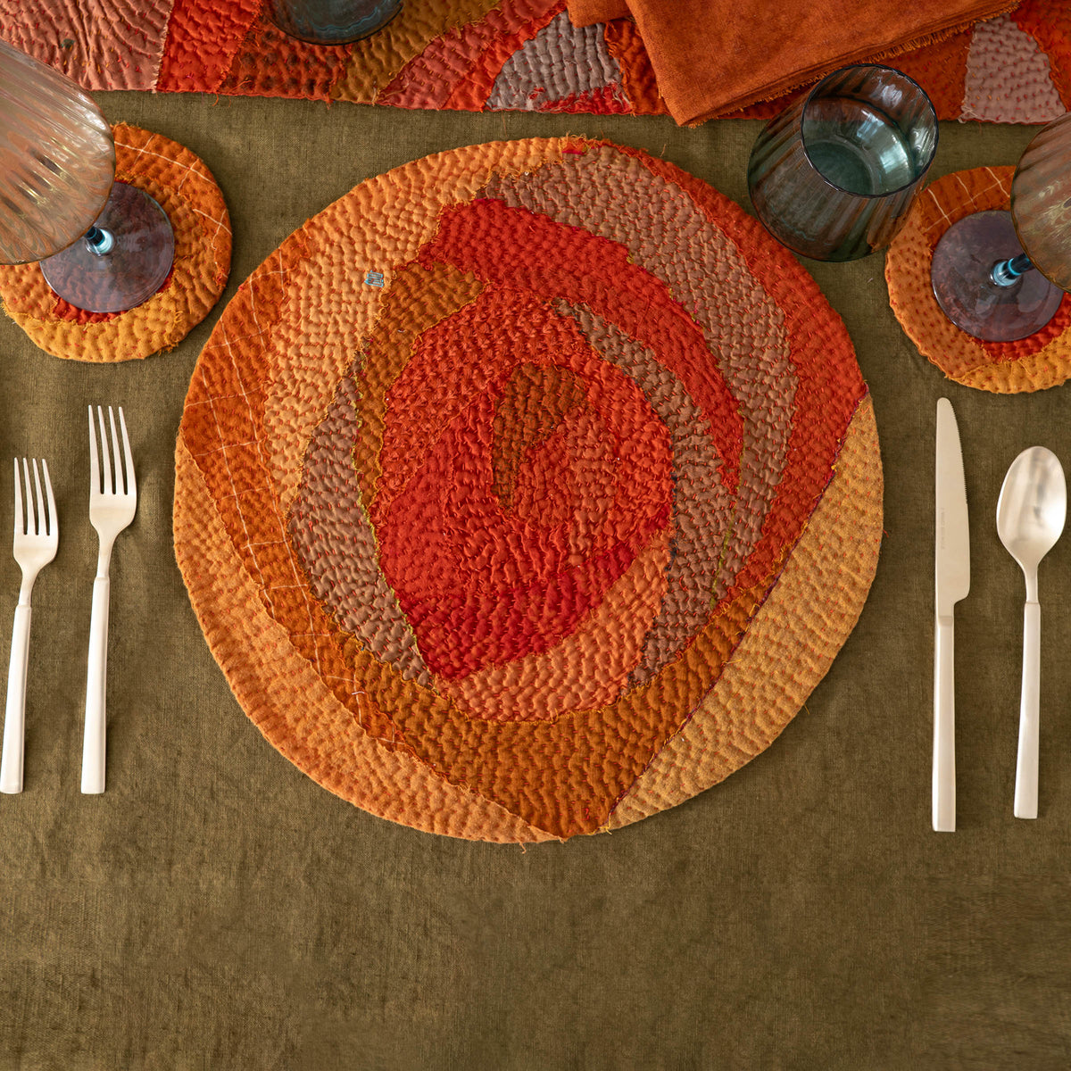 Utopia Fray Patch Rose Placemat (Set of 2)