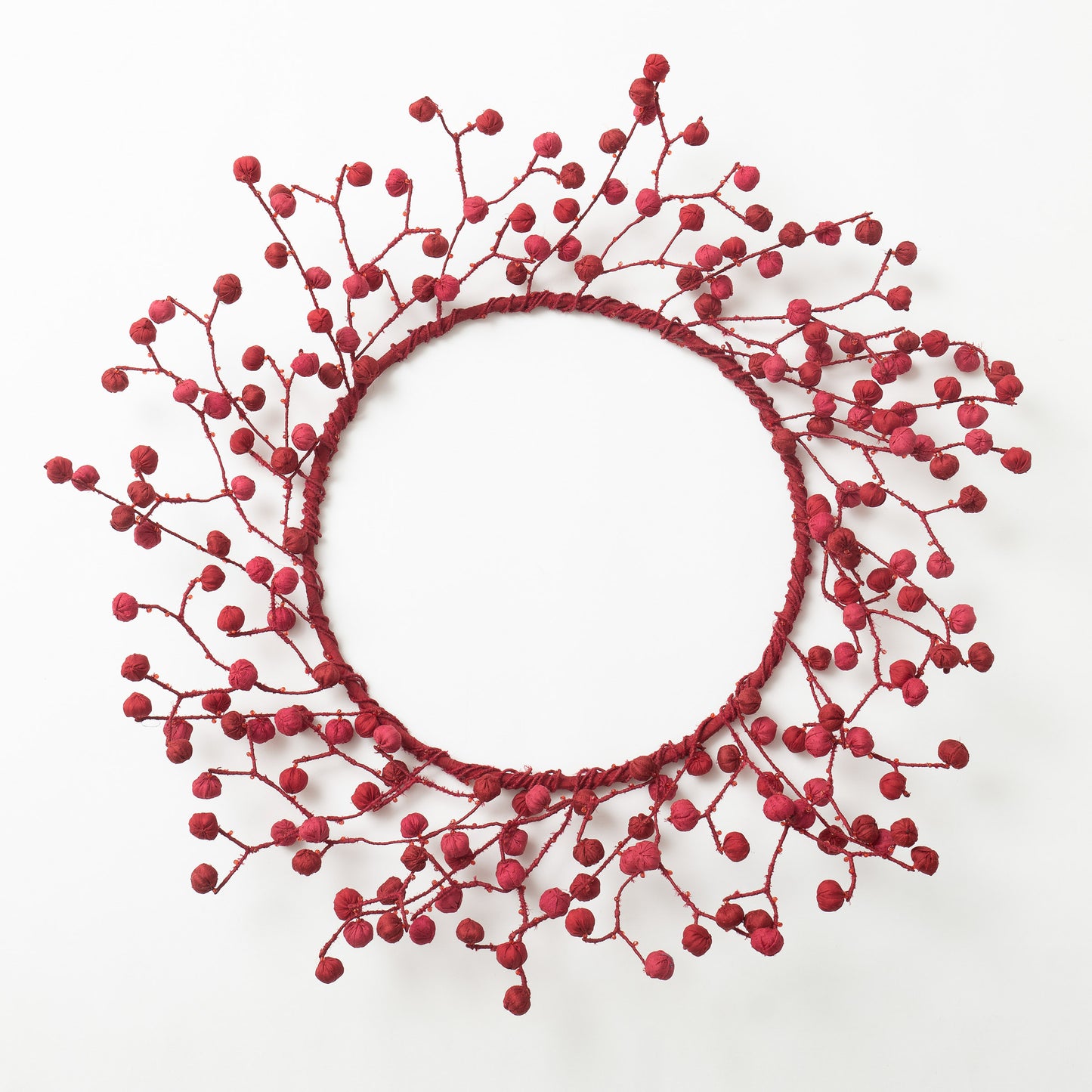 Red Kantha Wreath (metallic kantha)