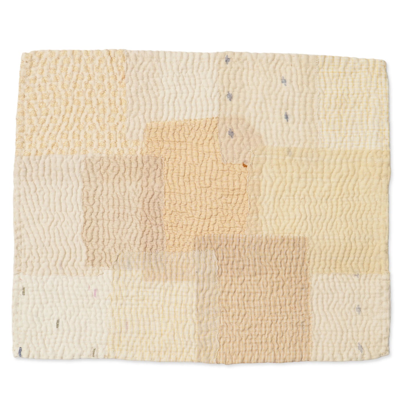 Mosaic Fray Handmade Kantha placemats (Set of 2) - Ivory