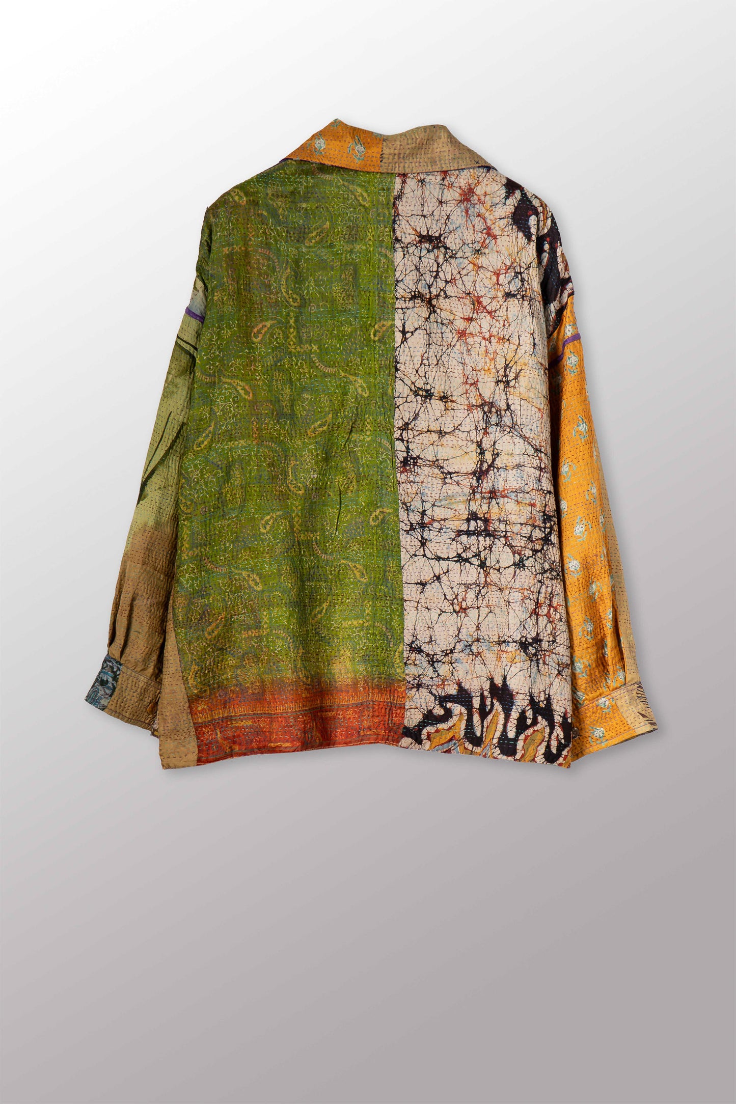 VINTAGE SILK KANTHA RELAXED SHIRT JACKET - sv2j105-0001s -