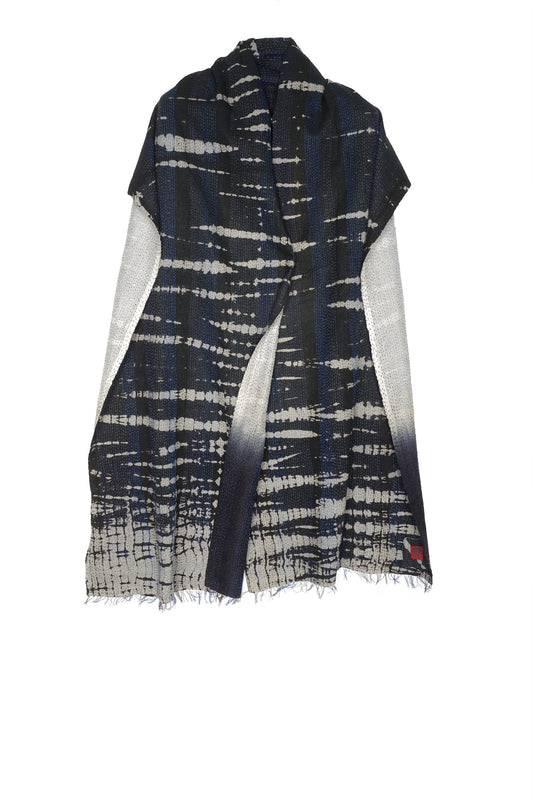 SERPENT PRINT KANTHA SCARF STANDARD - sp2801-blk -