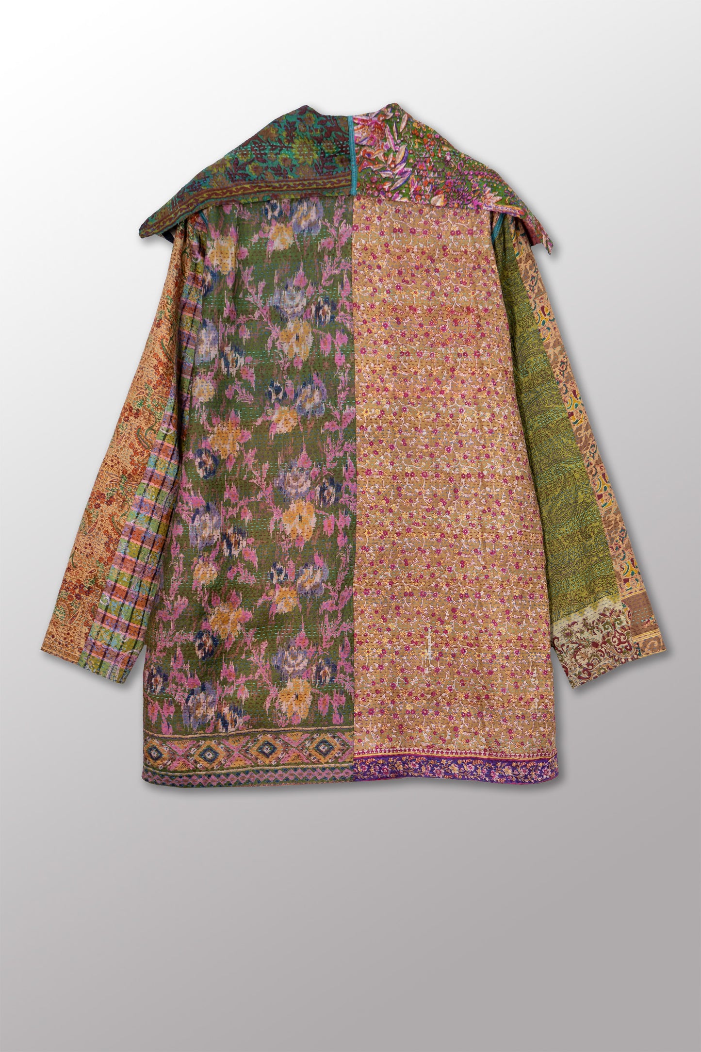 VINTAGE SILK KANTHA POCKET JKT - sv2002-0071a -