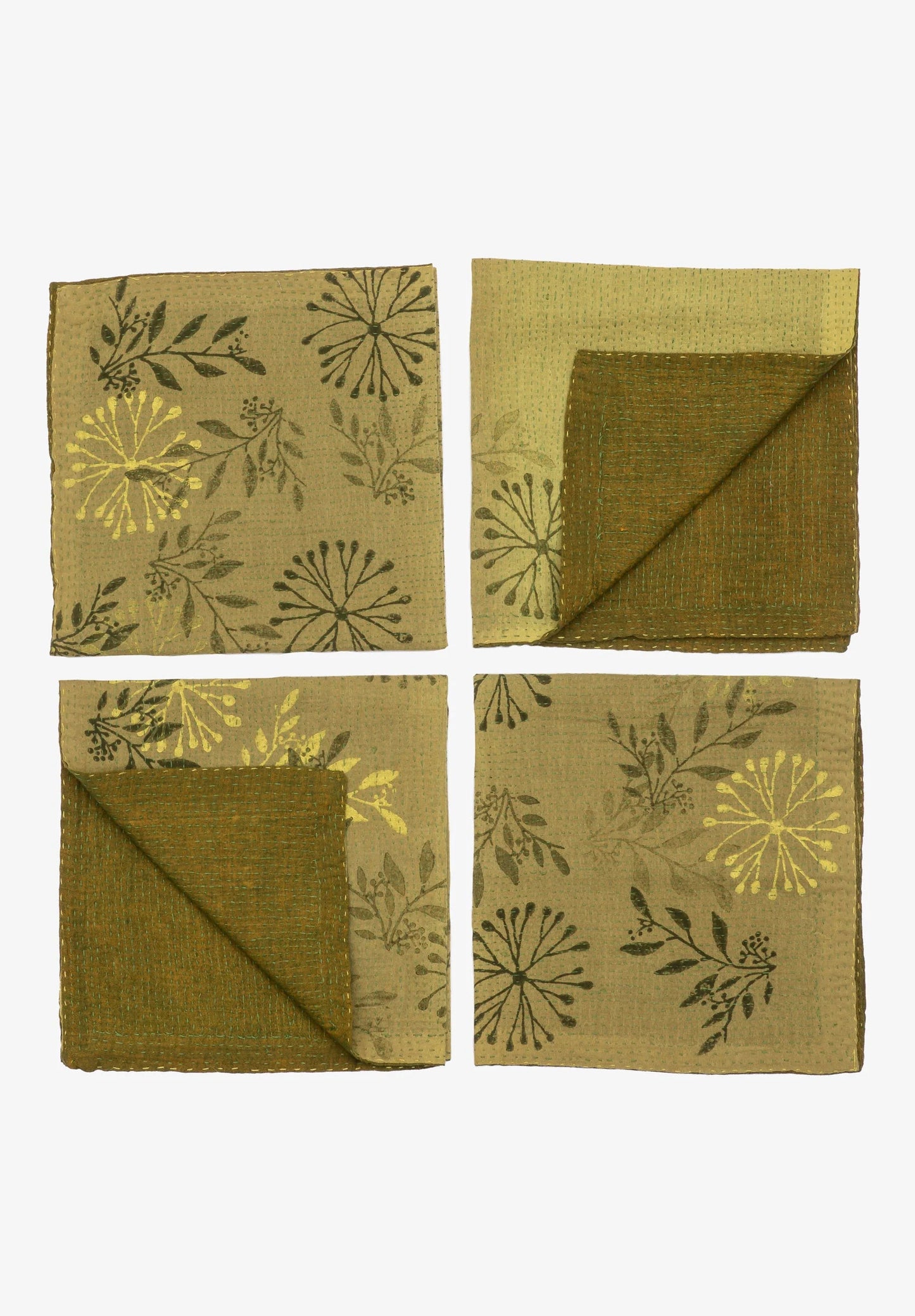 Ombre Handmade Kantha Napkin -Green (Set of 2)