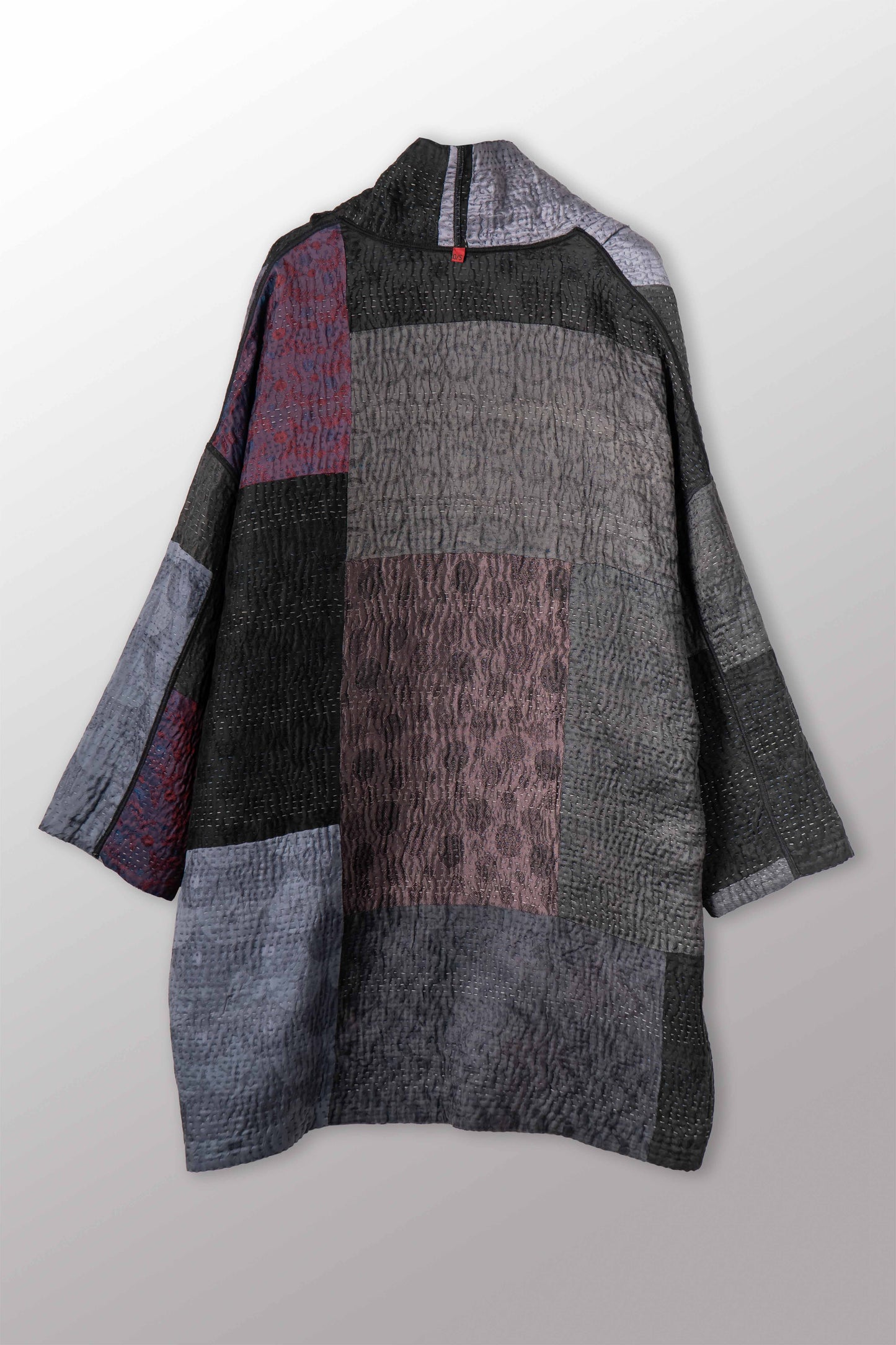 JACQUARD SILK KANTHA HAORI JACKET - js4068-blk -