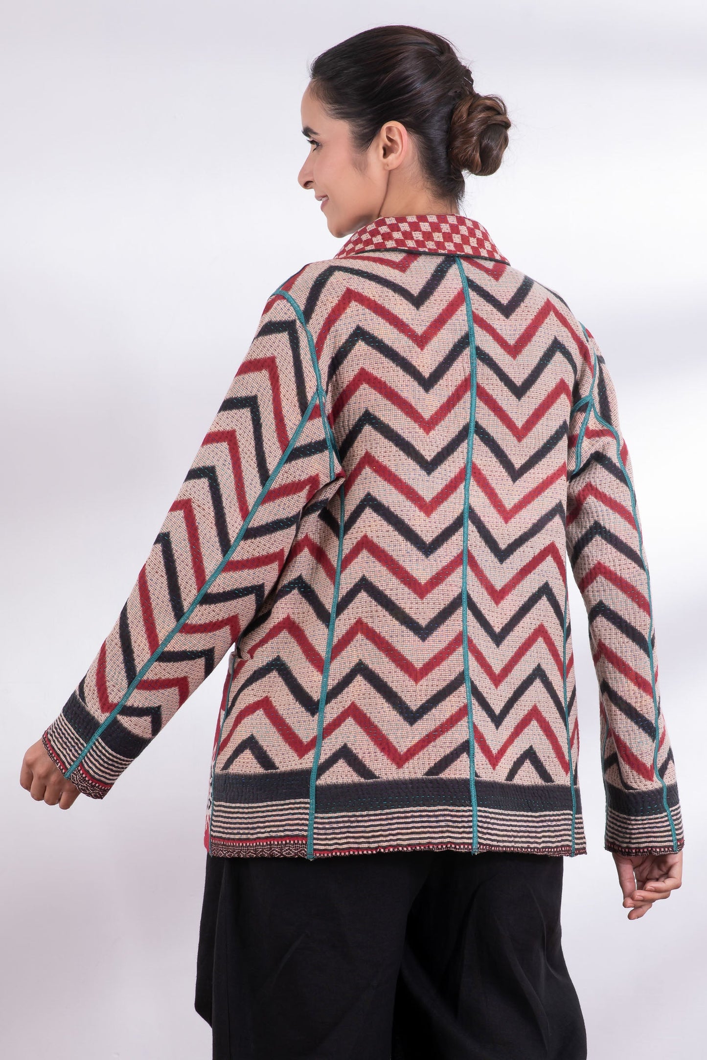 VINTAGE COTTON KANTHA BASIC JKT - cv4052-0013m -