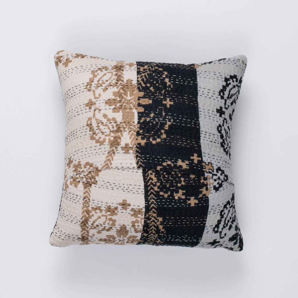 Kimono Print Black Pillow