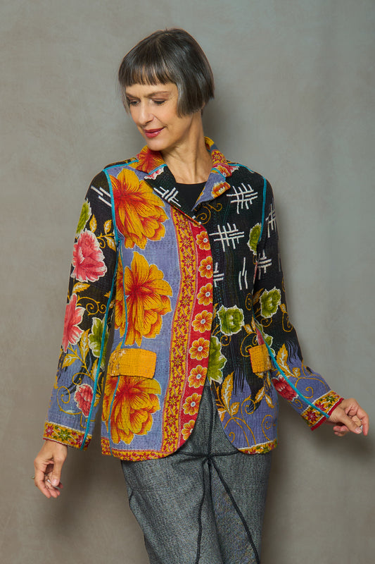 VINTAGE COTTON KANTHA BASIC JKT - cv4052-0024s -
