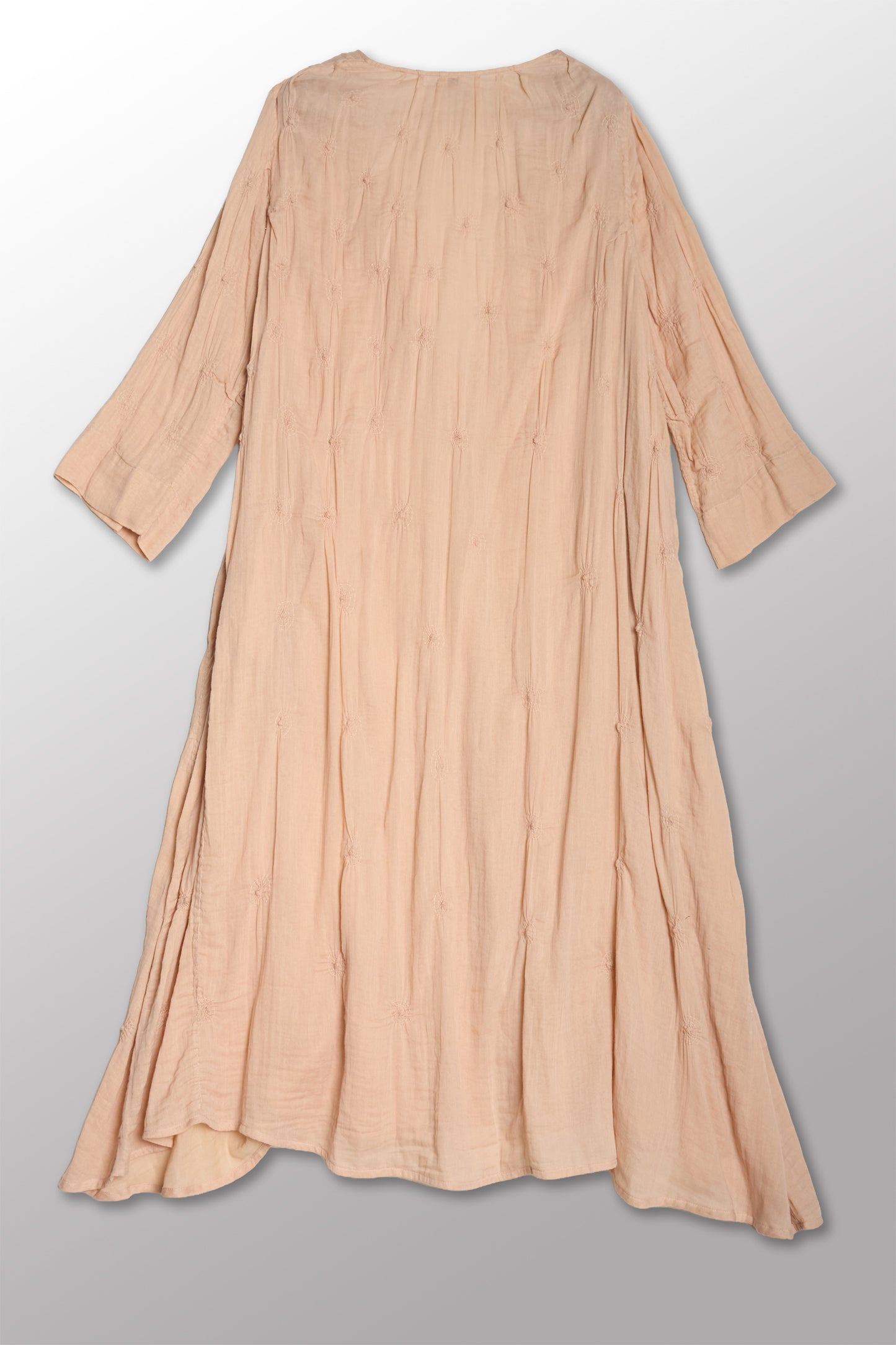 GAUZE SHIBORI GARMENT KANTHA A-LINE DRESS - bl-gg2460-pik -