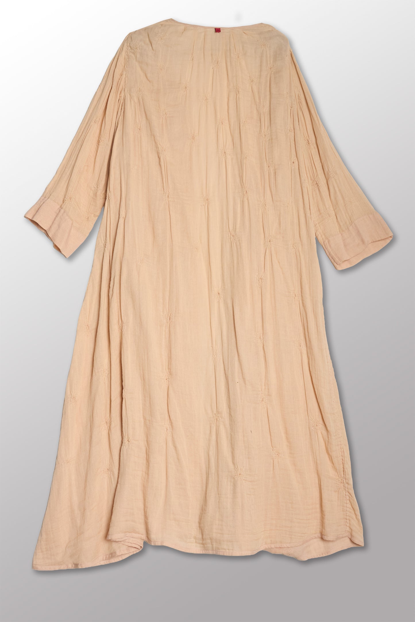 GAUZE SHIBORI GARMENT KANTHA A-LINE DRESS - bl-gg2460-pik -