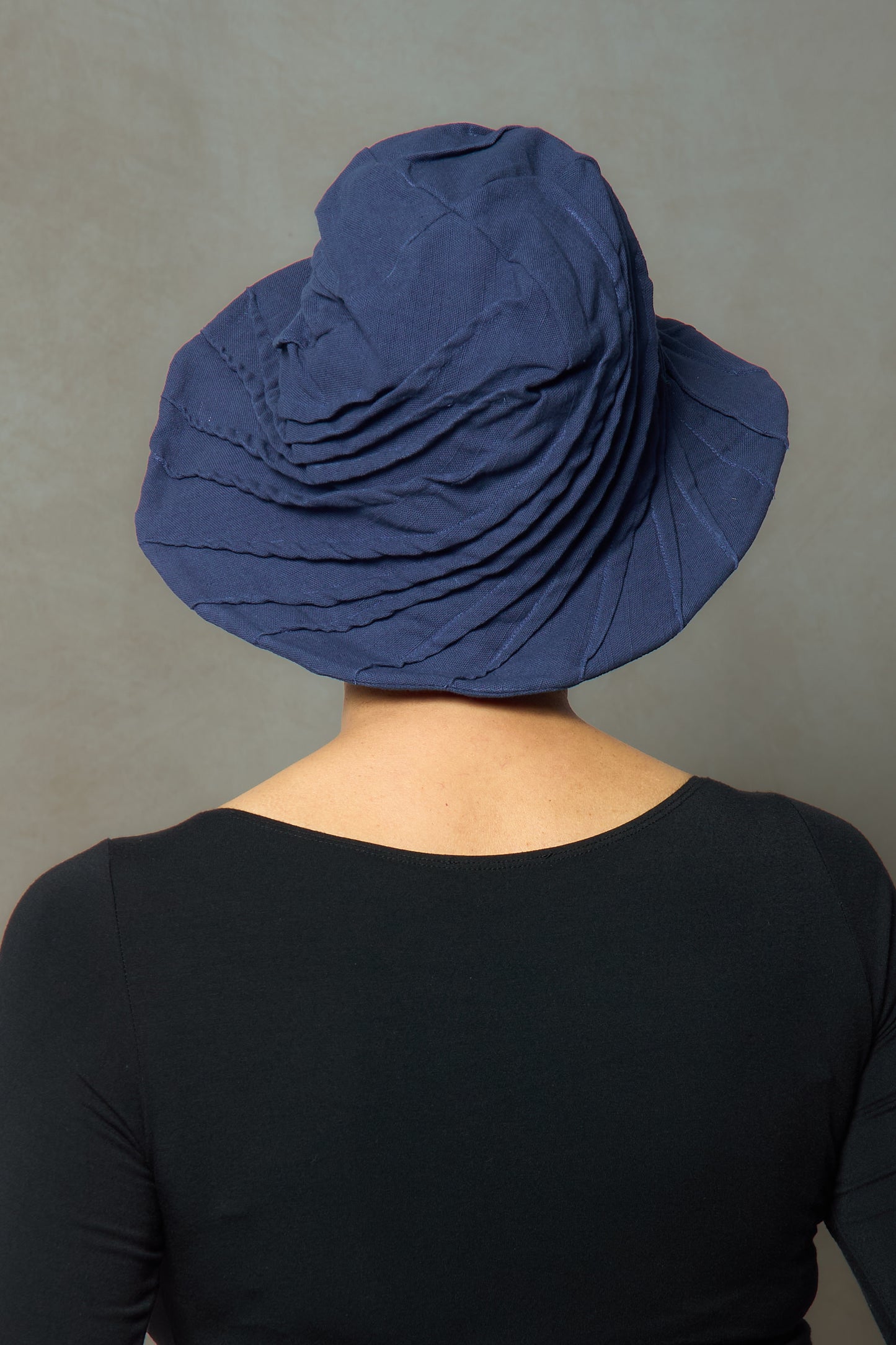 DUCK COTTON SOFT CANVAS TWIST TUCKED BRIM HAT - du1886-nvy -