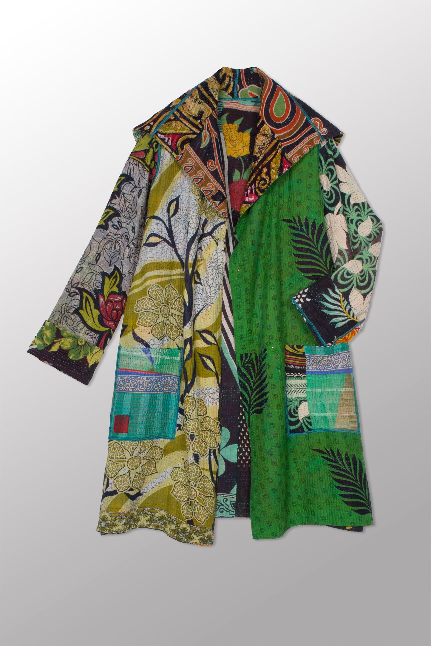 PUZZLE KANTHA POCKET MEDIUM COAT - pz4316-grn -