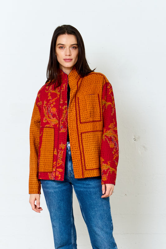 VINTAGE COTTON BBK KANTHA MEN'S BLOUSON - bb4040-0001s -