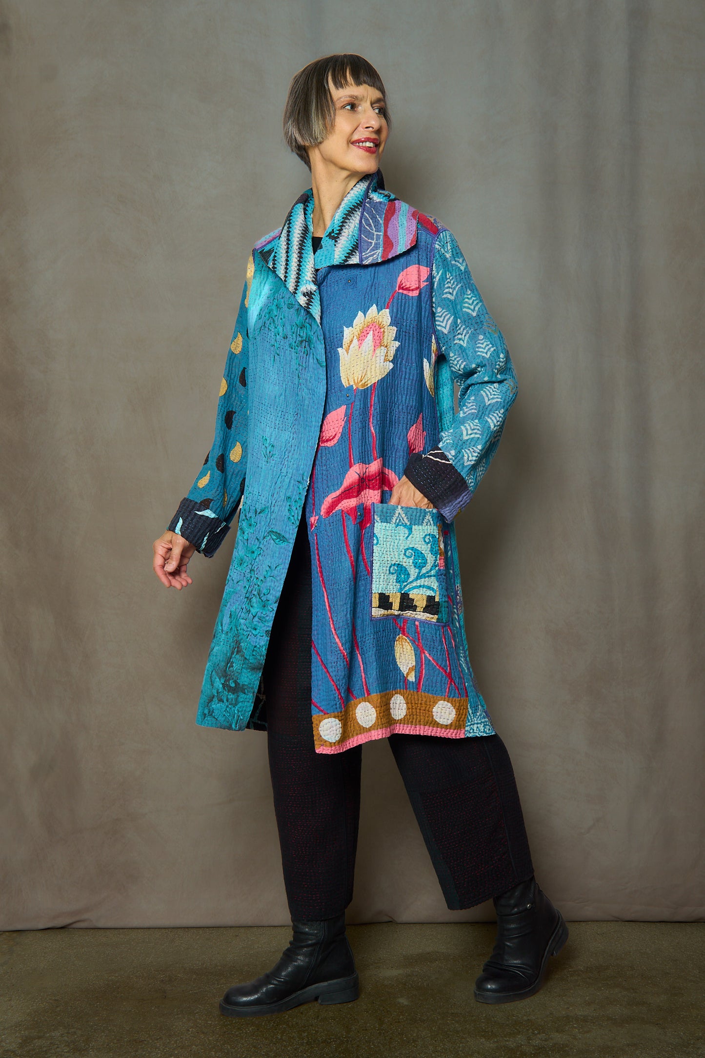 PUZZLE KANTHA POCKET MEDIUM COAT - pz4316-0001m -