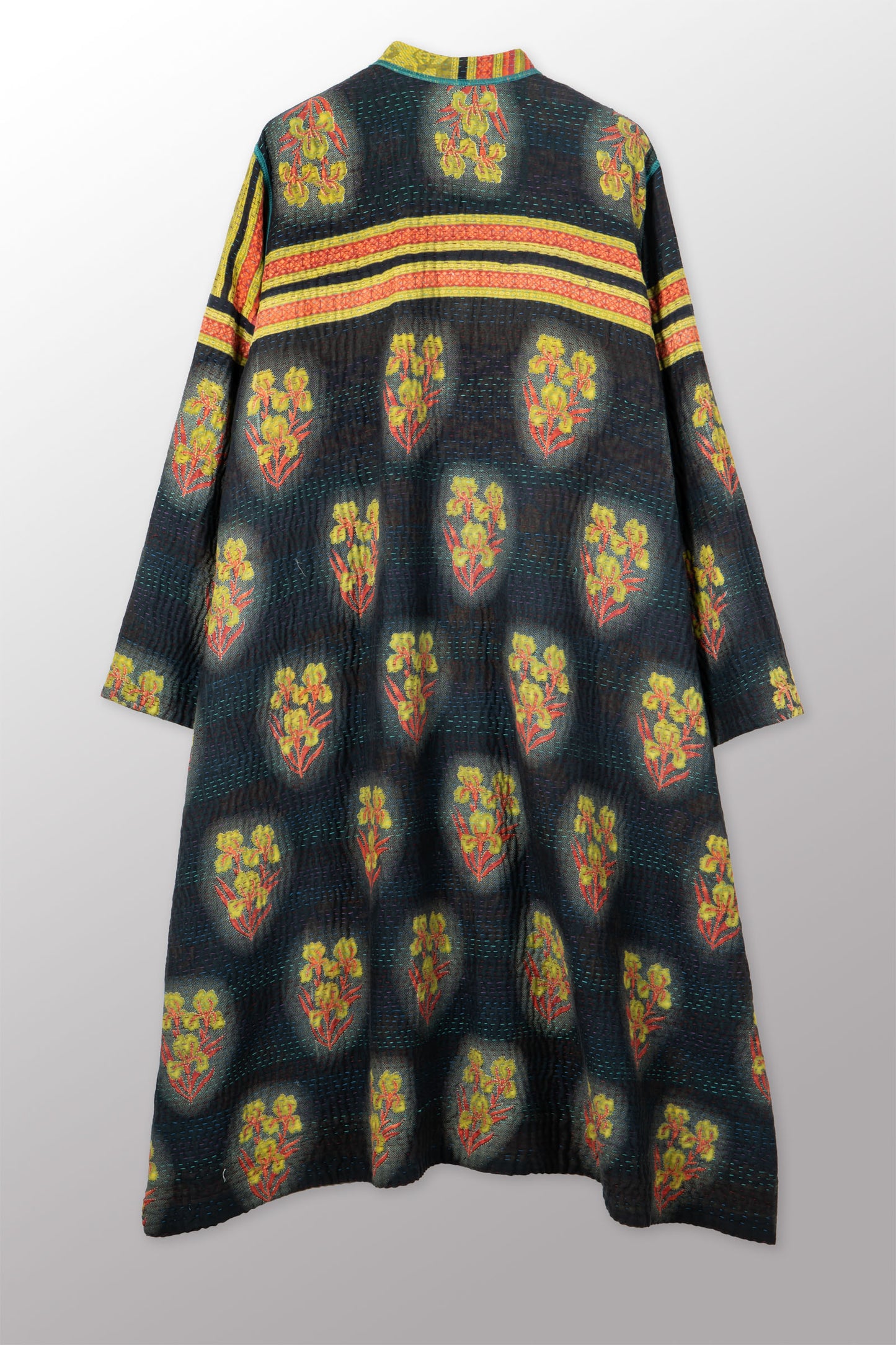 VINTAGE COTTON KANTHA KAFTAN COAT - cv4343-0002s -