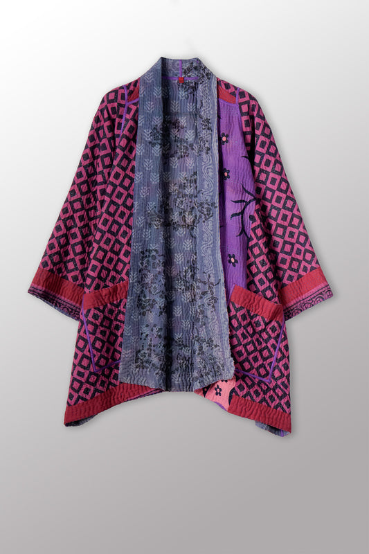 COTTON OVERDYE KANTHA A-LINE JKT - ov4003-cpik002a -