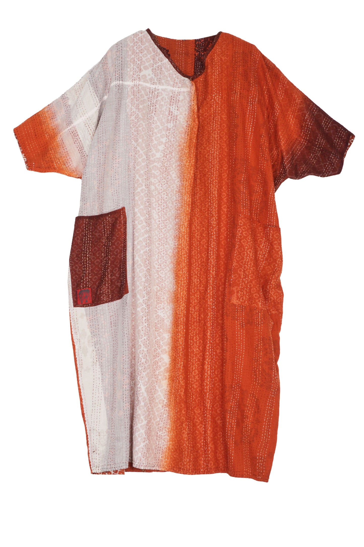 KIMONO COTTON KANTHA DOLMAN MAXI - kc2440-org -