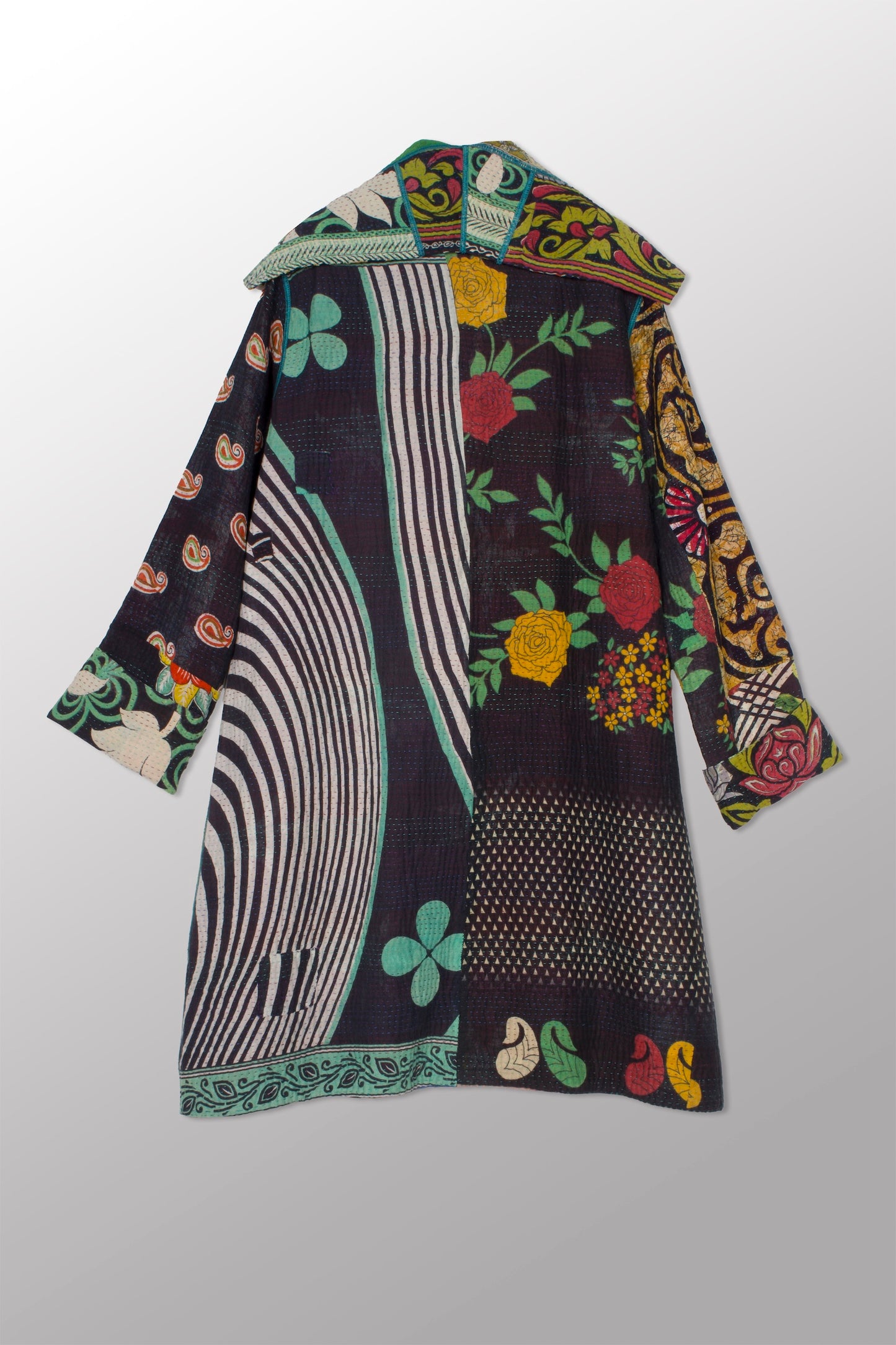 PUZZLE KANTHA POCKET MEDIUM COAT - pz4316-grn -