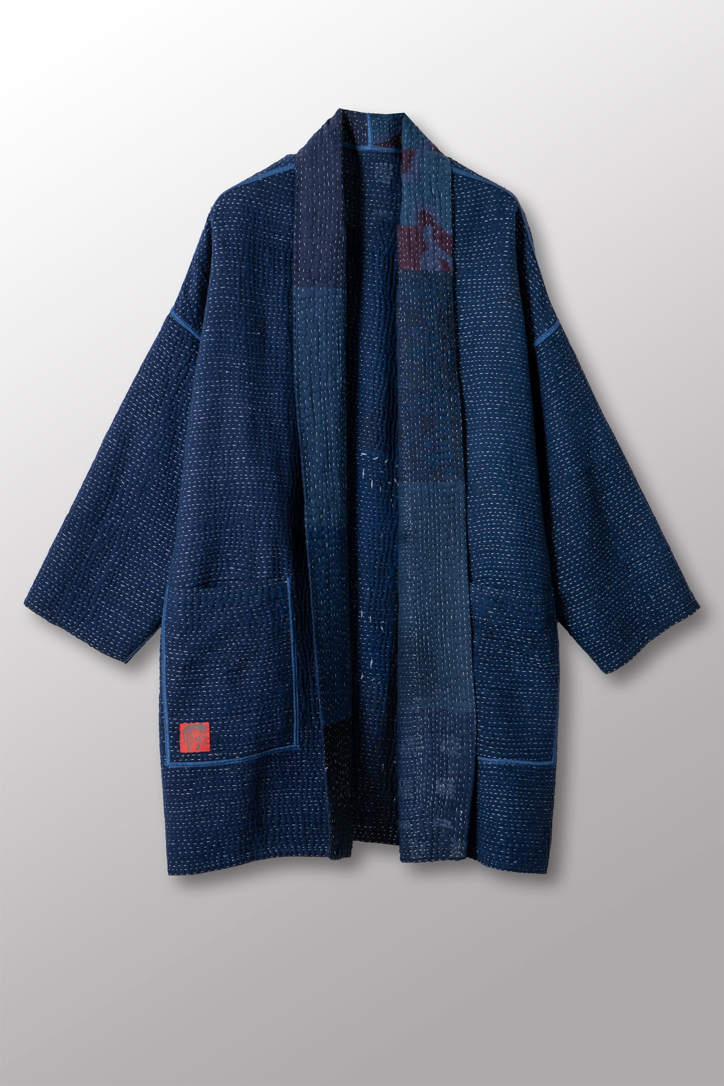 MUJI PATCH KANTHA HAORI JACKET - mp4068-nvy -