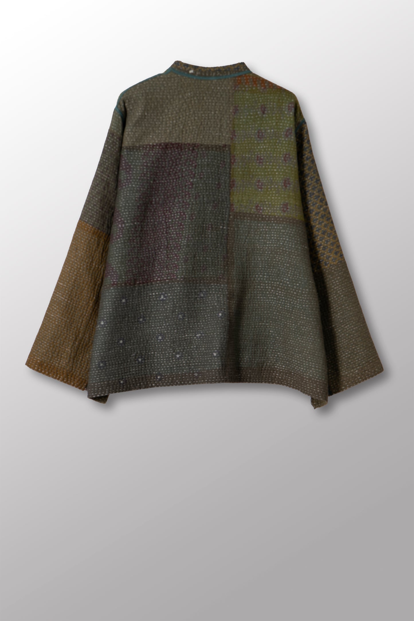 MUJI PATCH KANTHA KAFTAN JACKET SHORT - mp4088-grn -