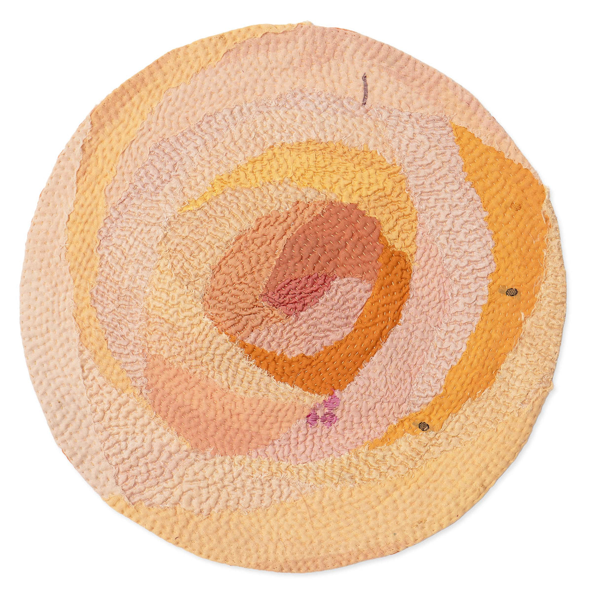 Rose fray Patch kantha Peach Blush Rose Placemat (Set of 2)