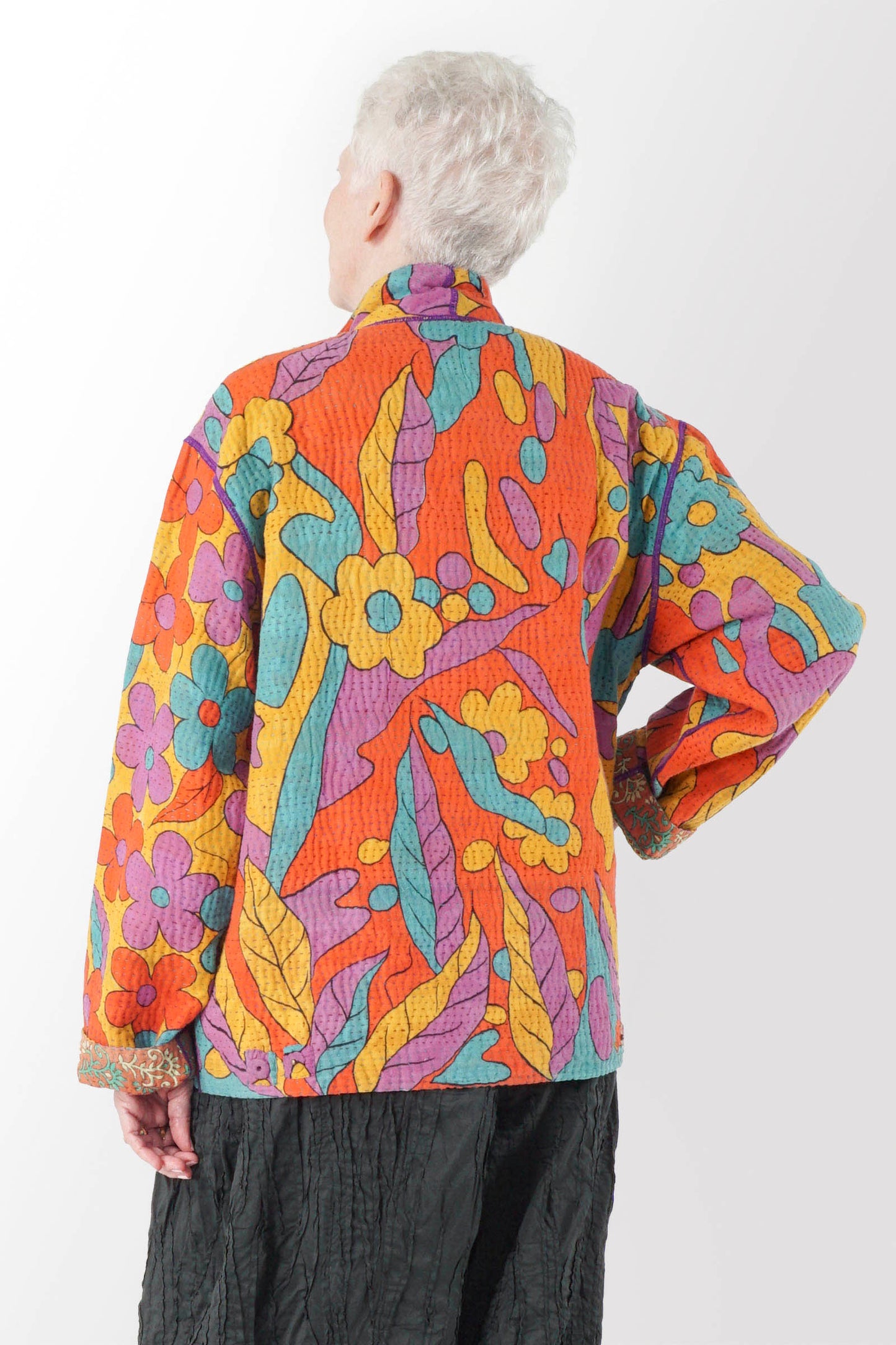 VINTAGE COTTON KANTHA MEN'S BLOUSON - cv4040-0016s -