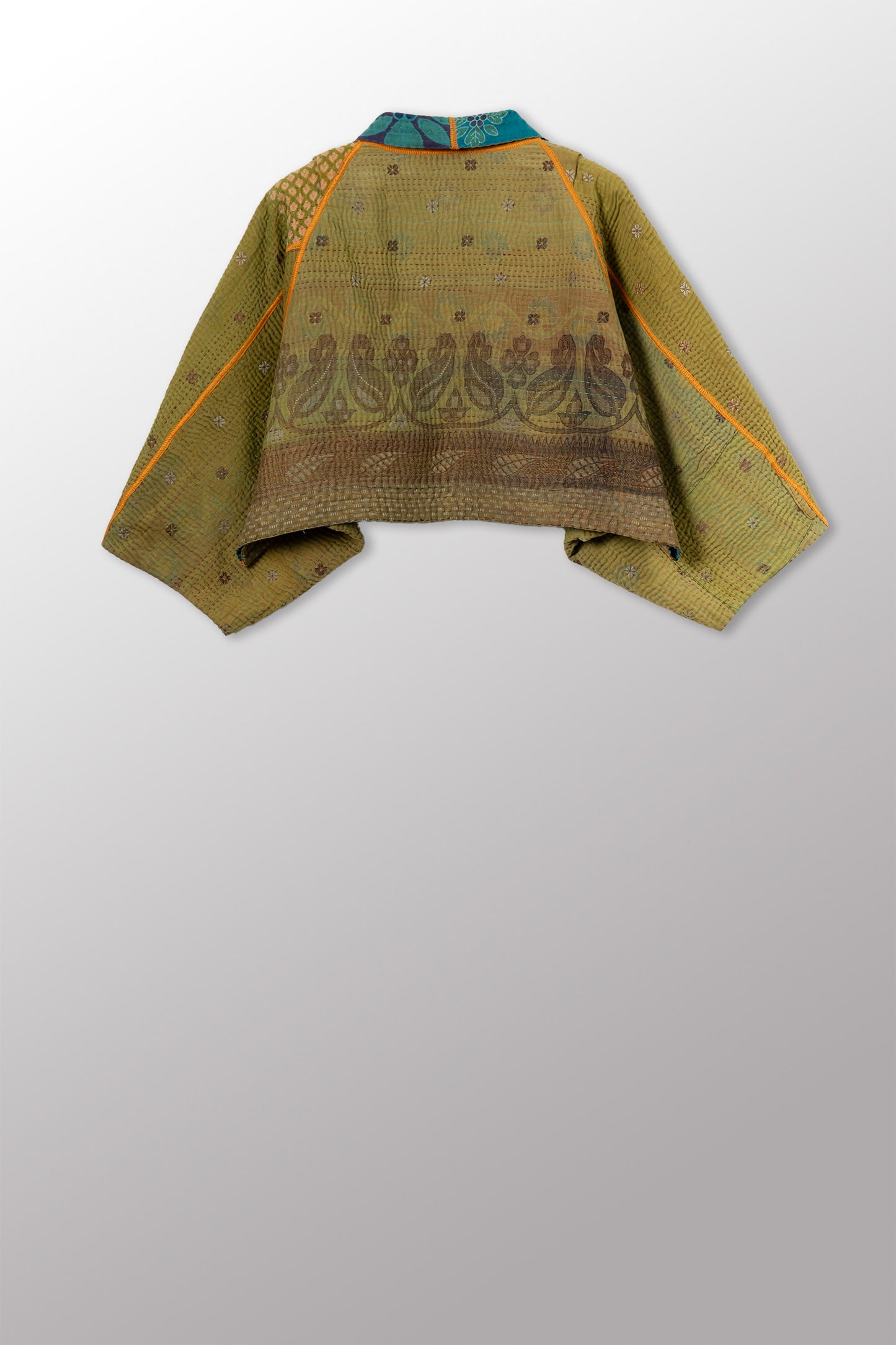 VINTAGE COTTON KANTHA PUFF SLV. SHRUG - cv4062-0061a -
