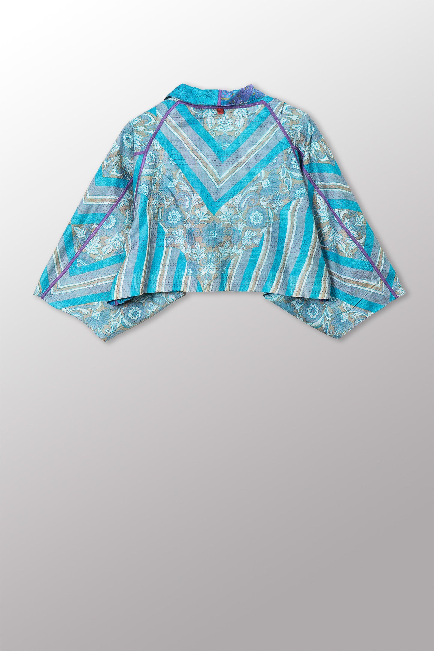 VINTAGE SILK KANTHA PUFF SLV. SHRUG - sv2062-0030a -