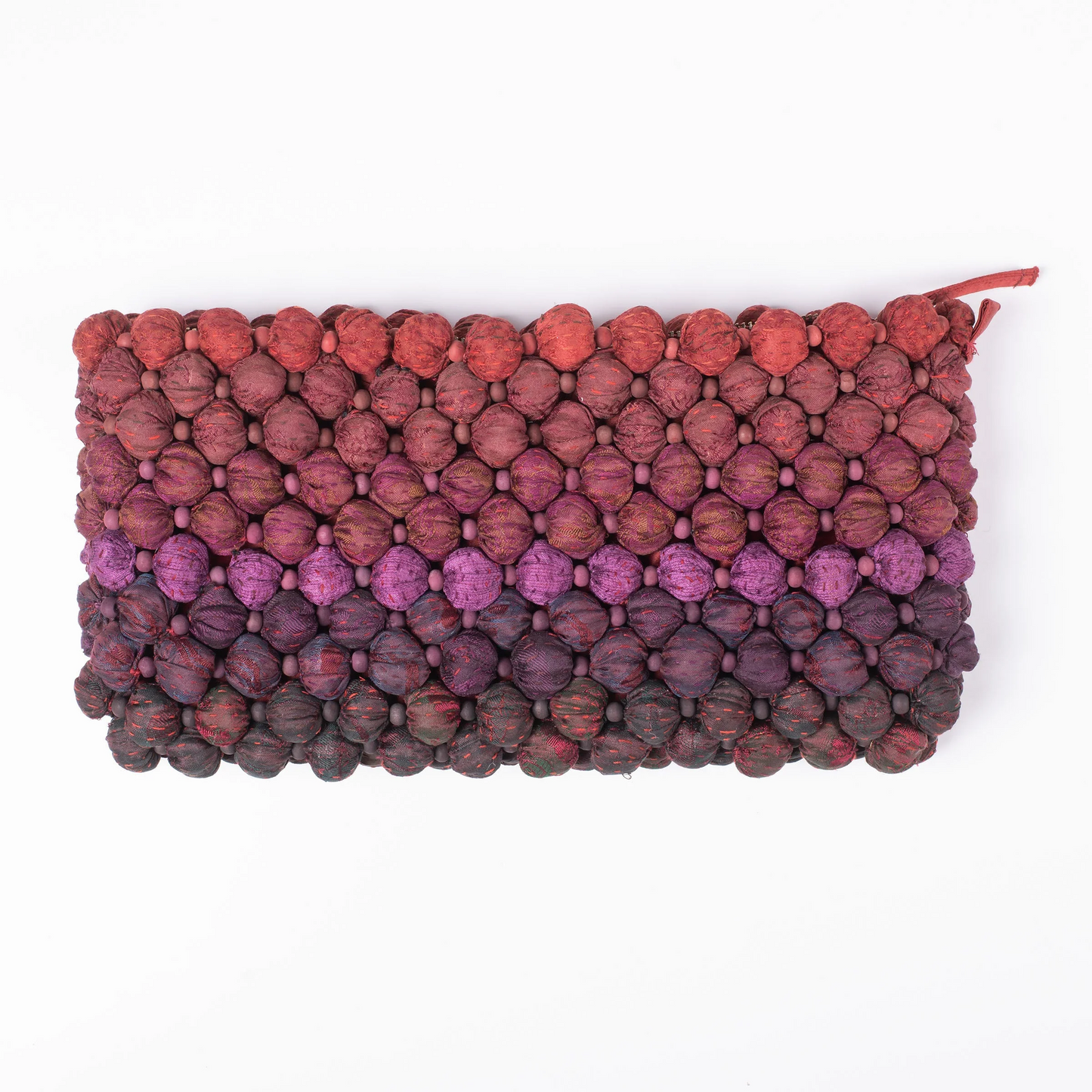 Vintage Cotton & Silk Kantha Clutch Bag -Red-