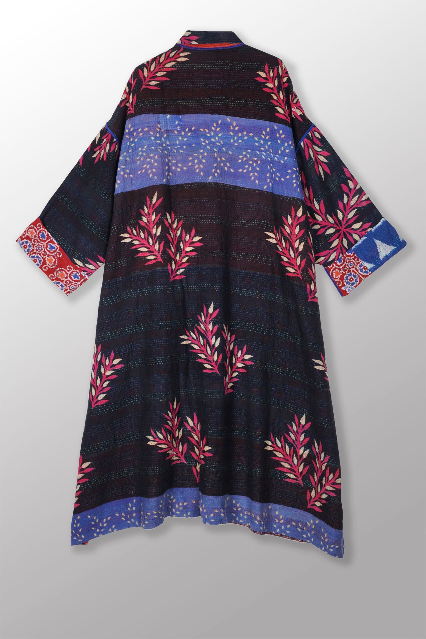 VINTAGE COTTON KANTHA OVERSIZED COAT - cv2326-0004a -
