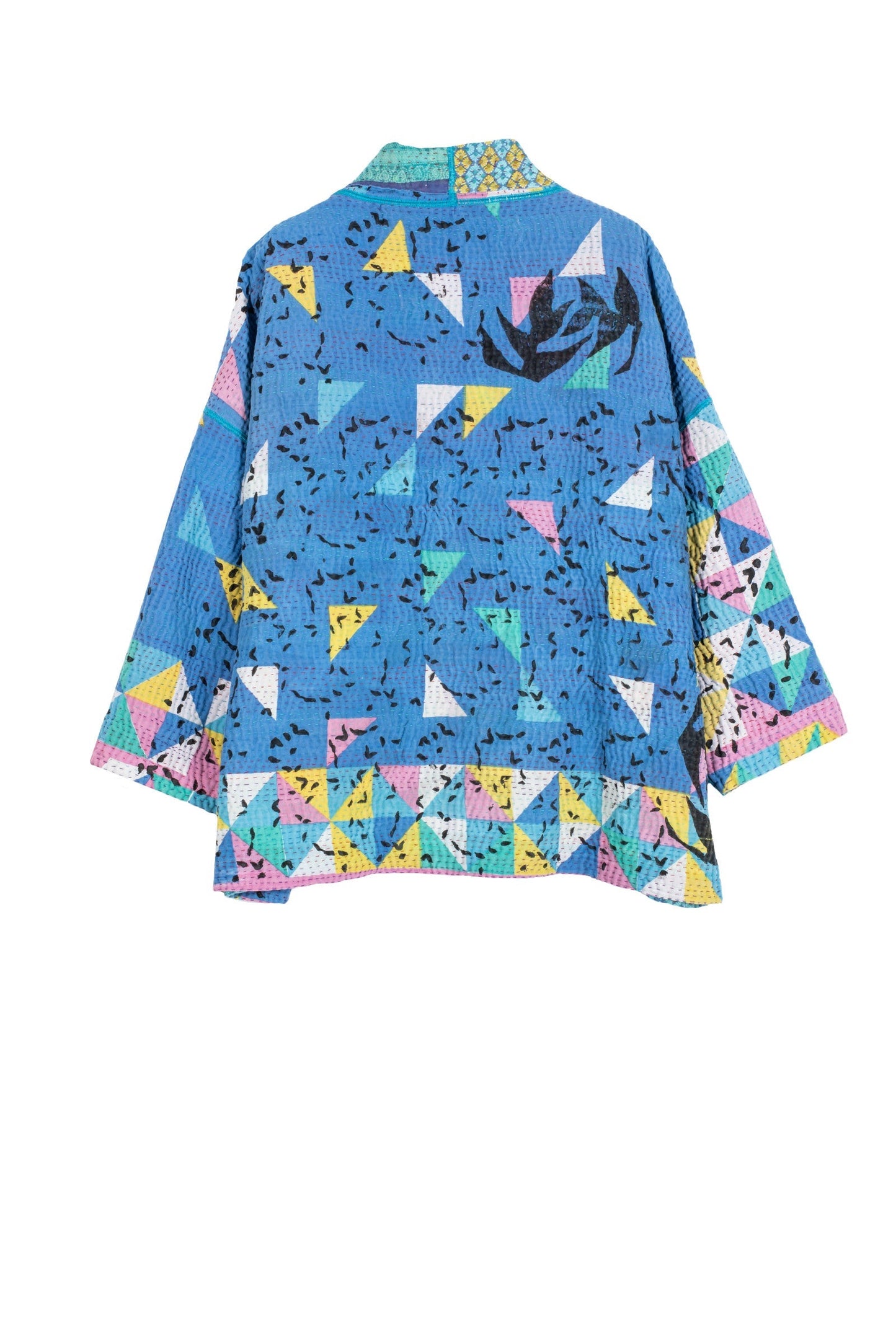 VINTAGE COTTON KANTHA BIG POCKET JKT - cv4057-0001a -