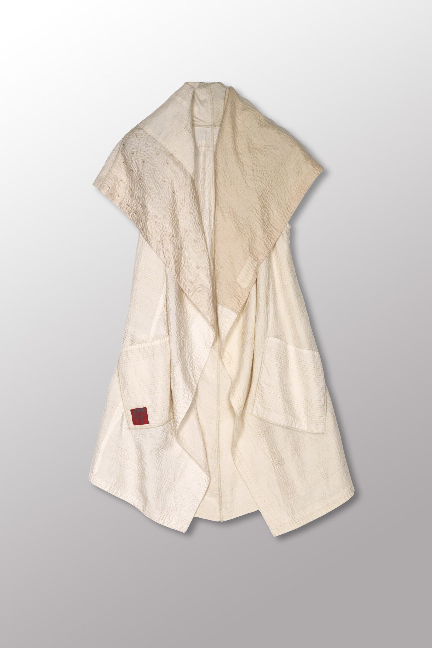JAIPUR WHITE KANTHA CIRCULAR VEST - jw2201-ivy -