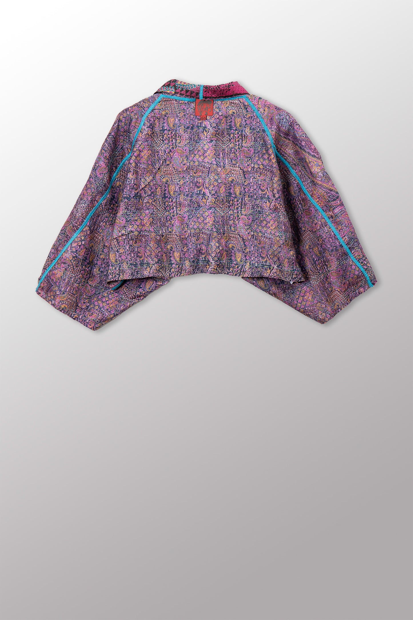 VINTAGE SILK KANTHA PUFF SLV. SHRUG - sv2062-0021a -