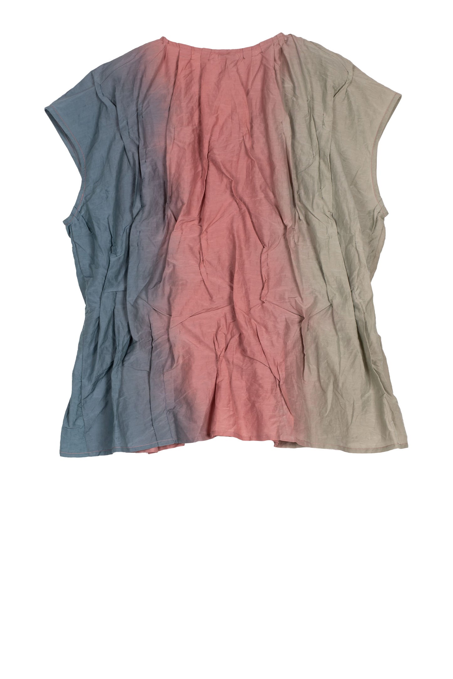 DYED COTTON SILK VOILE WAVY FRENCH SLEEVE SHELL - dc1570-opi -