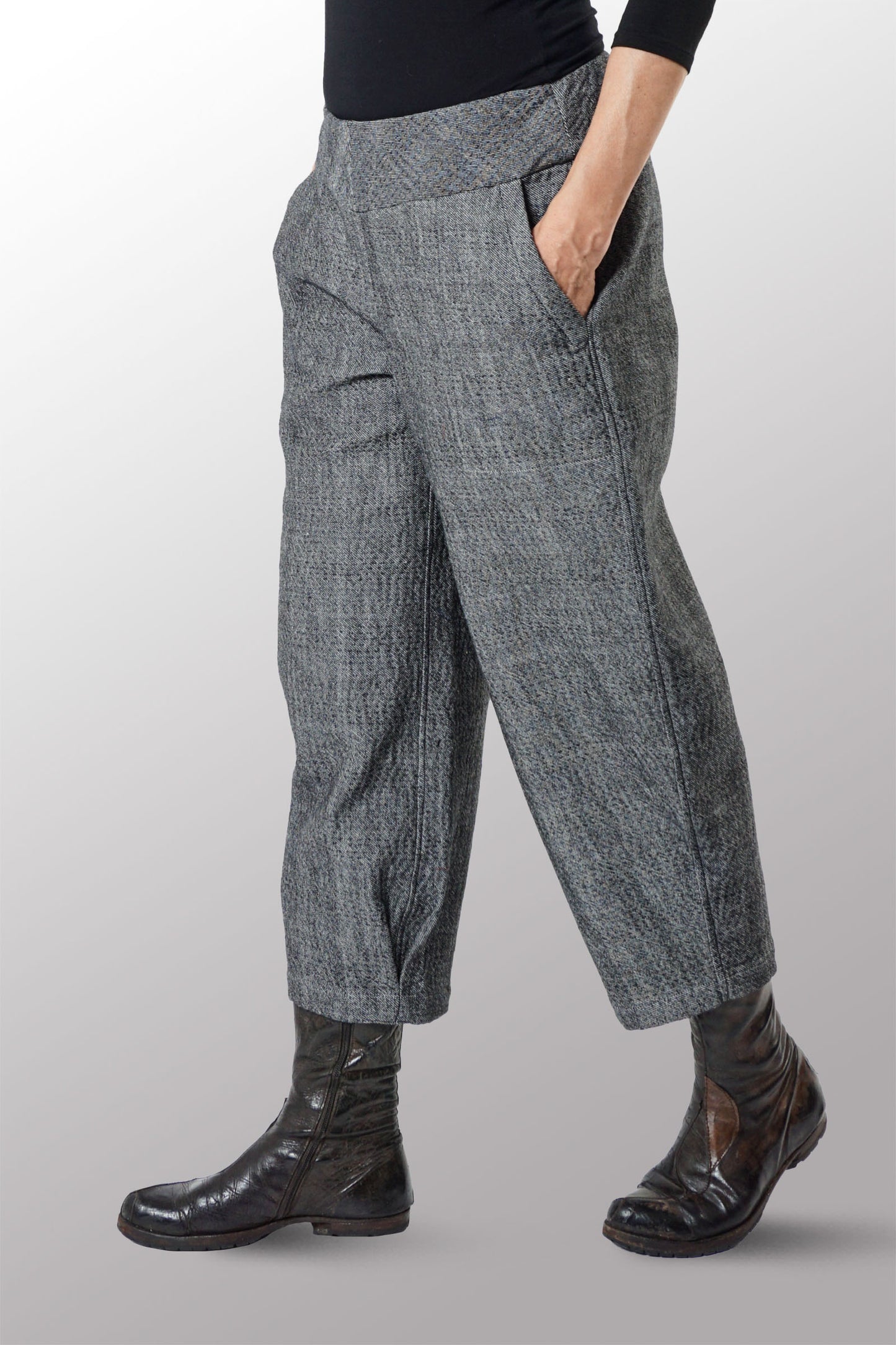 DENIM KANTHA NEW LANTERN PANTS - dn3651-gry -