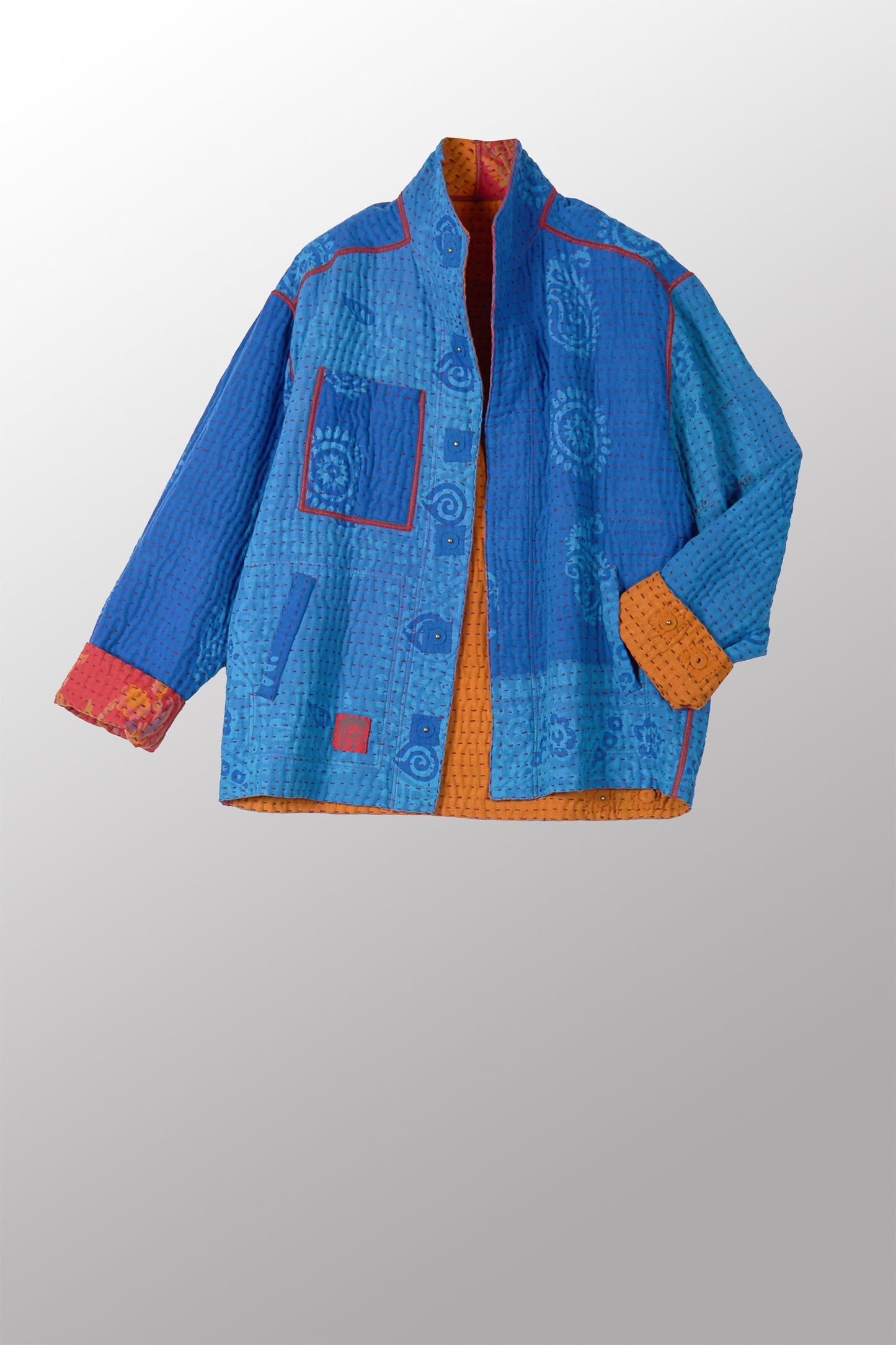 VINTAGE COTTON BBK KANTHA MEN'S BLOUSON - bb4040-0001s -