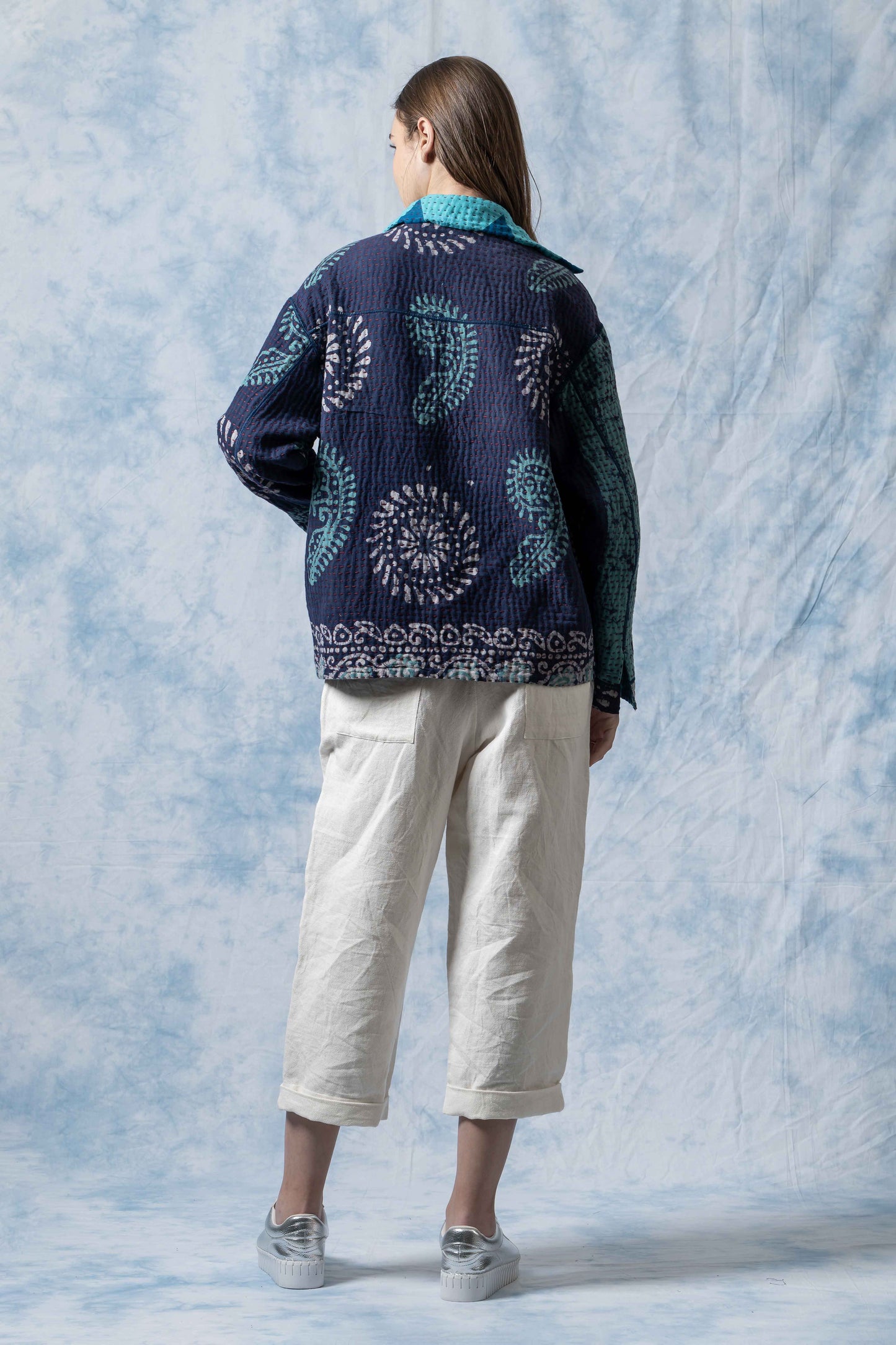 VINTAGE COTTON BBK KANTHA WORKERS JACKET - bl-bb4085-0001s -