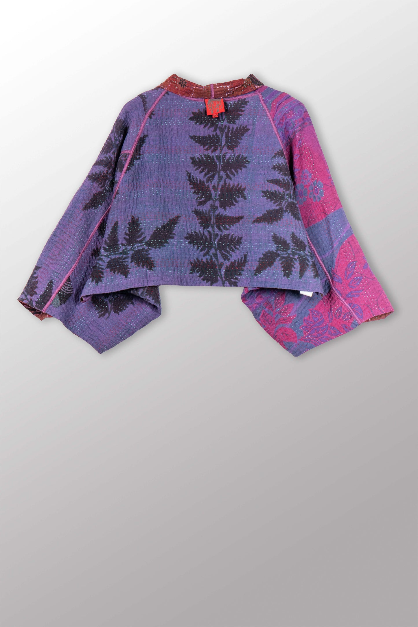 COTTON OVERDYE KANTHA PUFF SLV. SHRUG - ov4062-cprp010a -